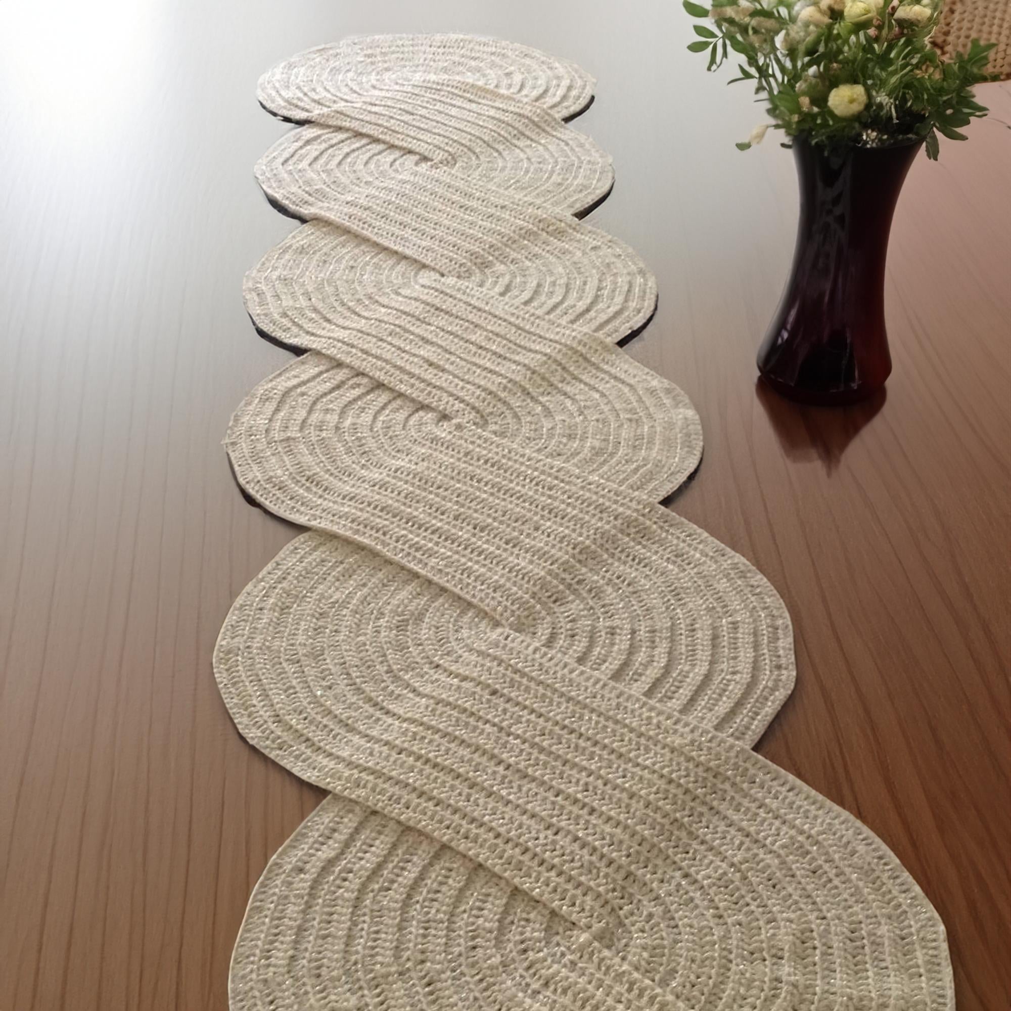 Crimson Waves Table Runner