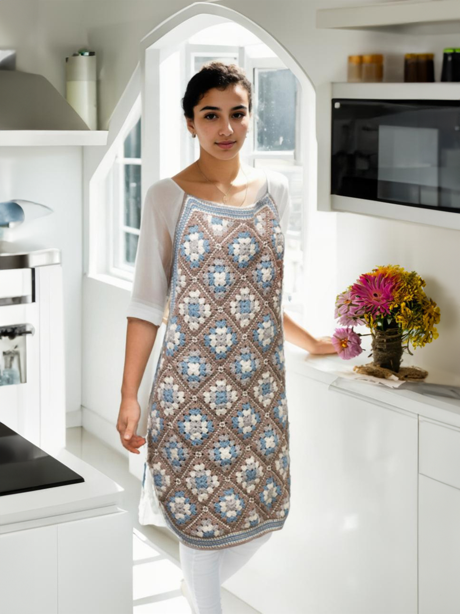 Blue Diamond Square Apron