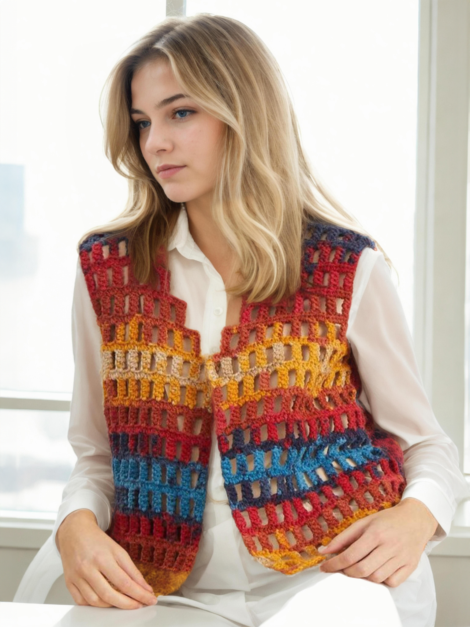 Harvest Grid Openwork Vest