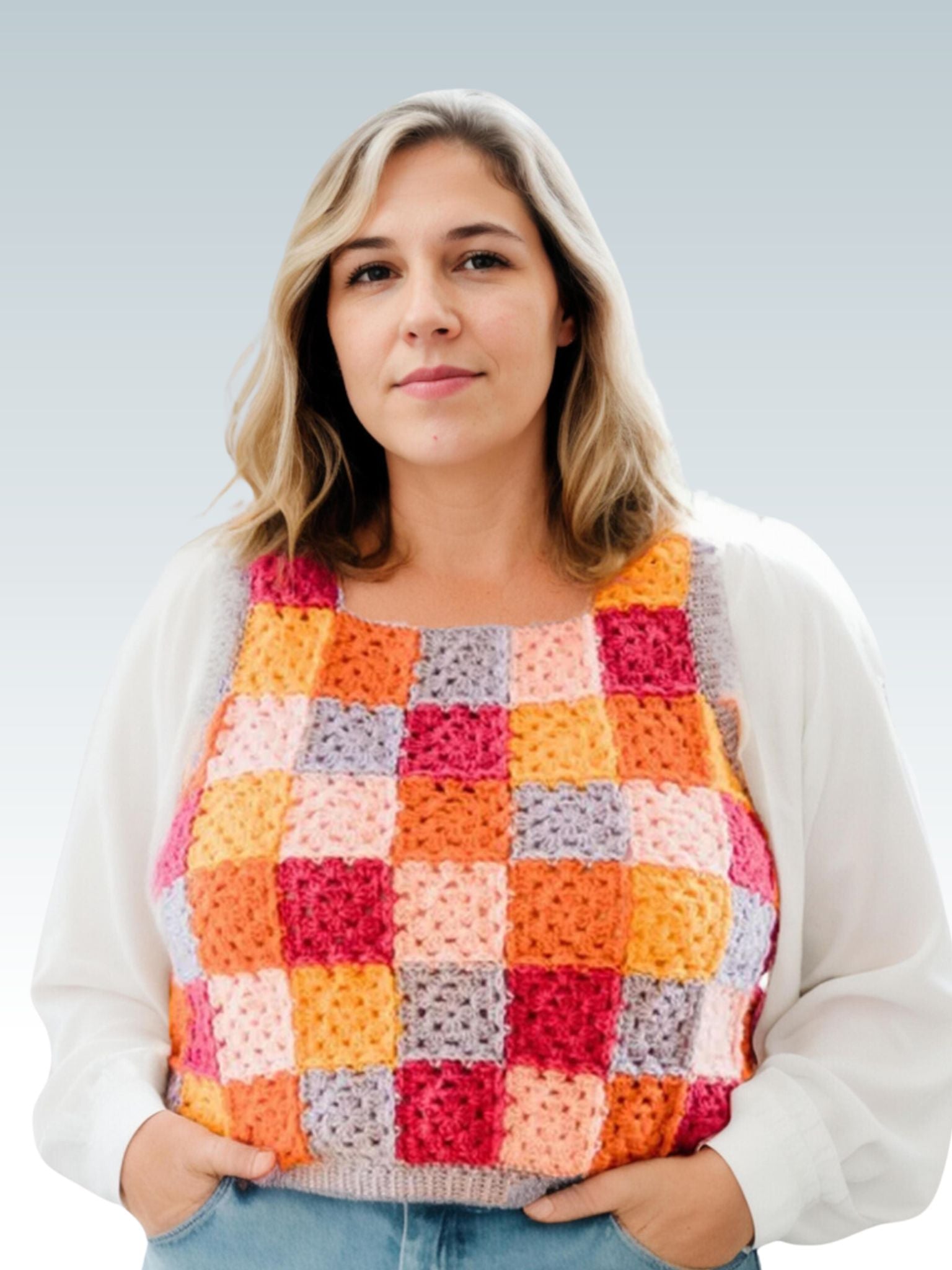 Pixel Colorblock Squares Vest