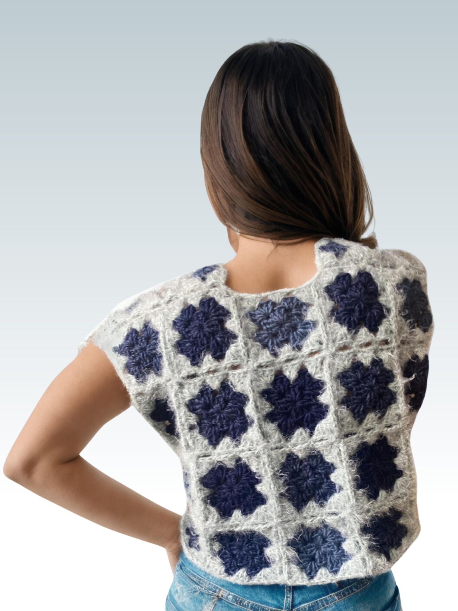 Fuzzy Ocean Squares Vest