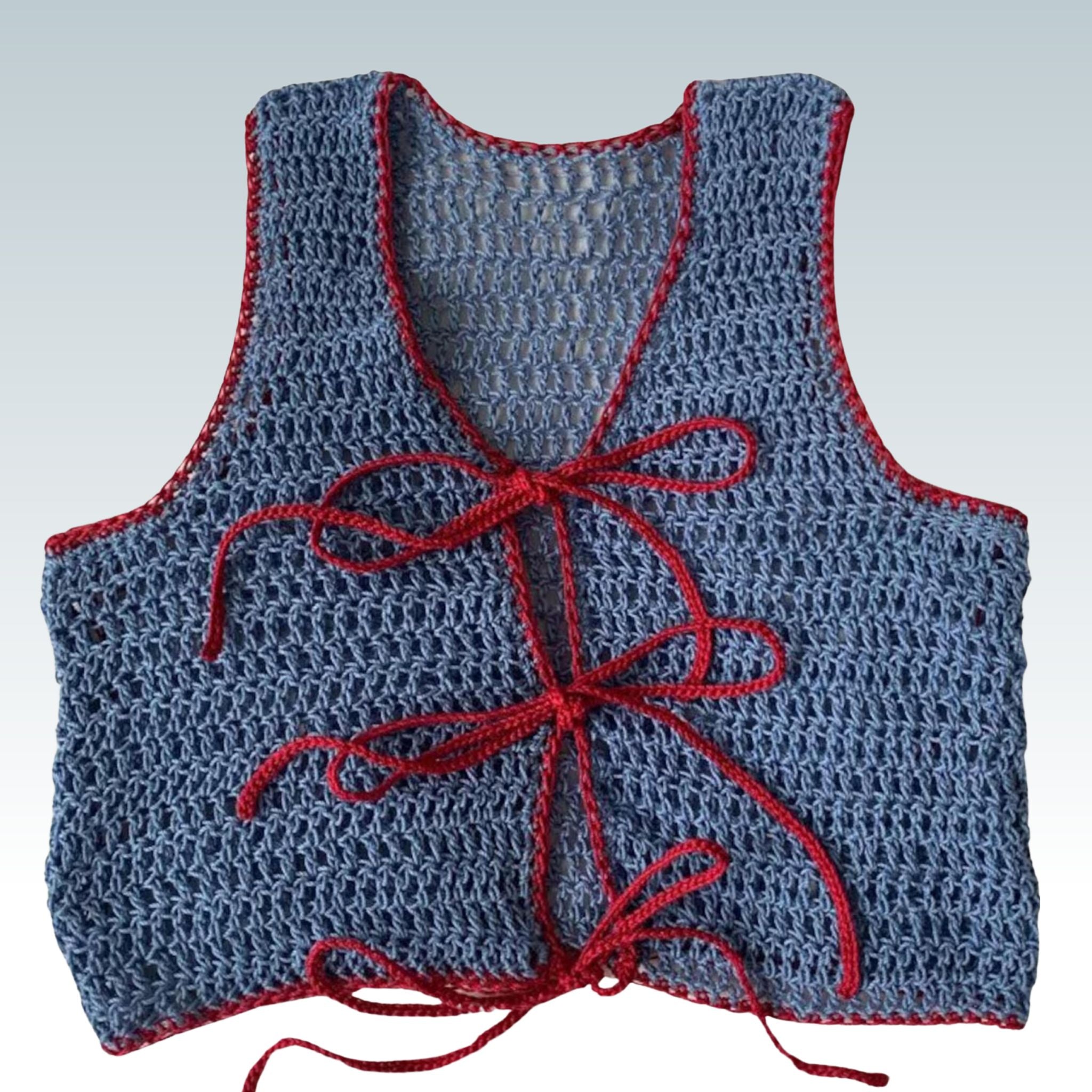 Hoop Tie-Front Mesh Vest