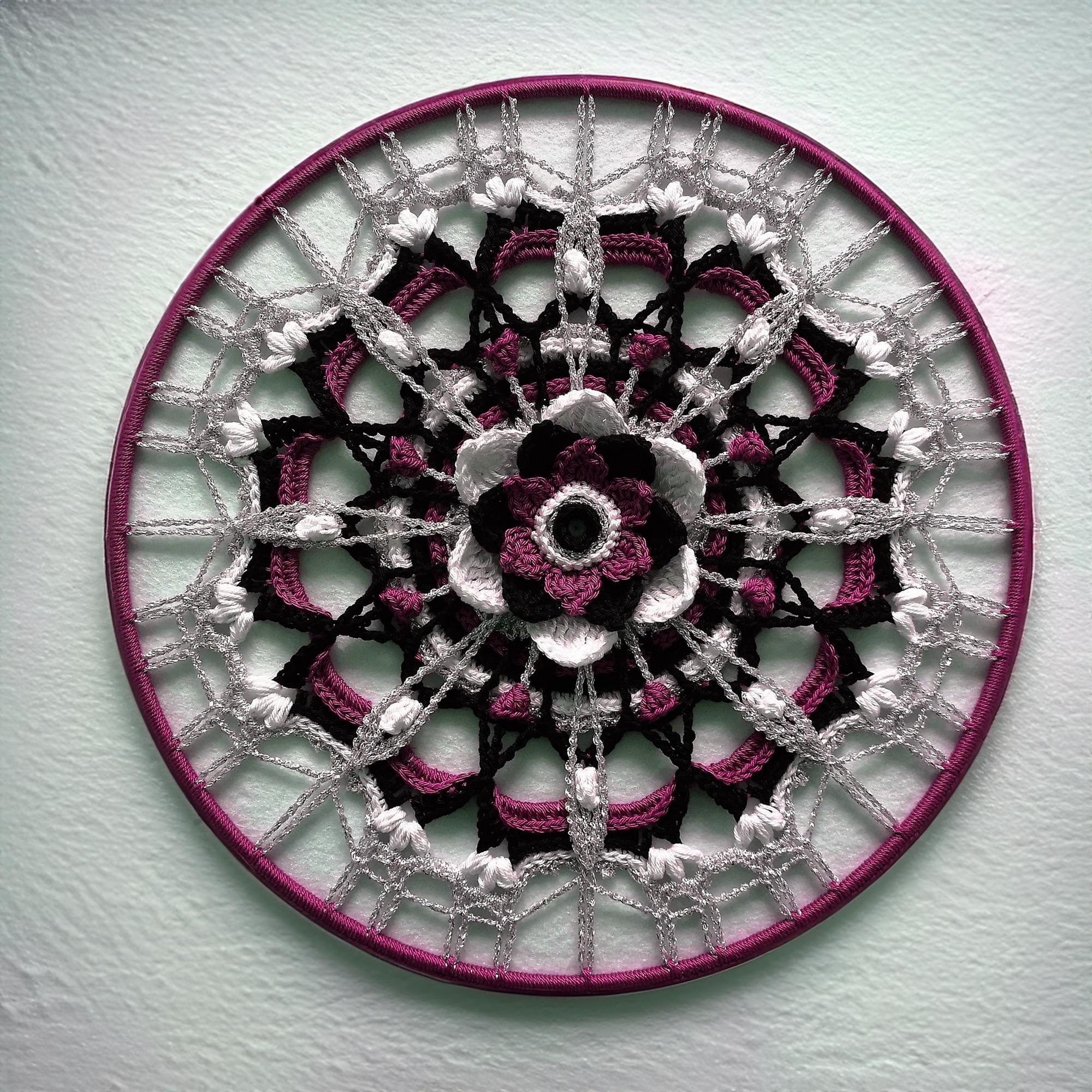 Cosmic Sapphire Lace Mandala Wall Art