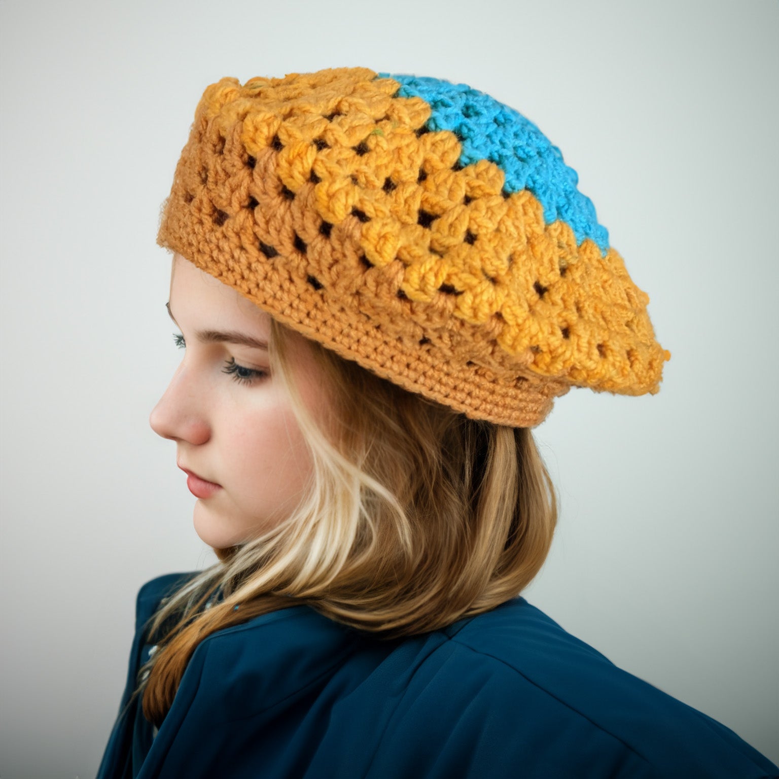 Mustard Blue Beret