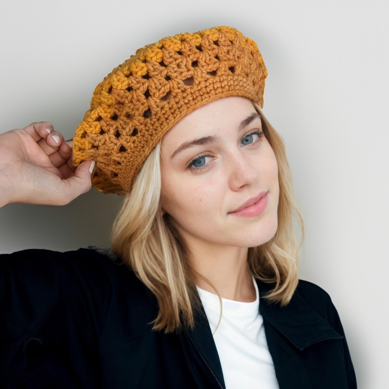 Mustard Blue Beret