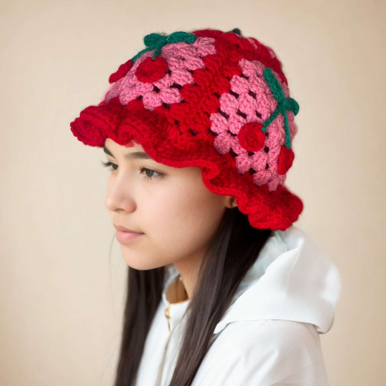 Sweet Cherry Squares Bucket Hat