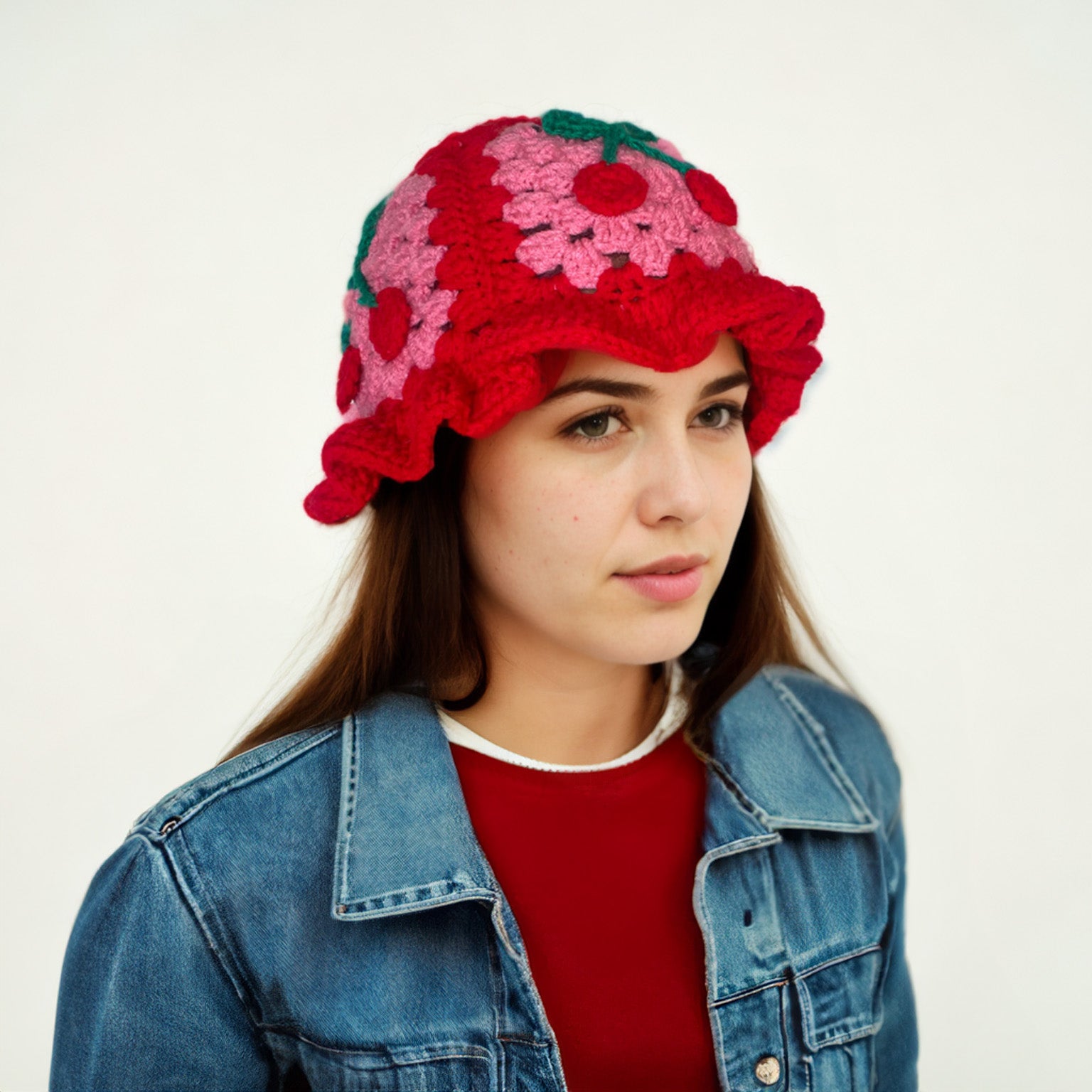 Sweet Cherry Squares Bucket Hat