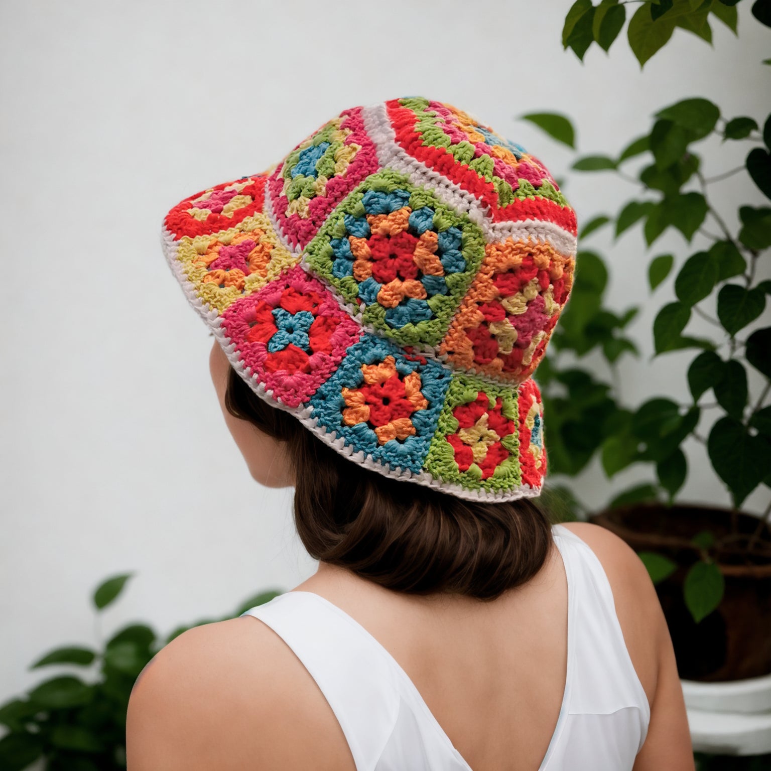 Colorblast Granny Square Bucket Hat