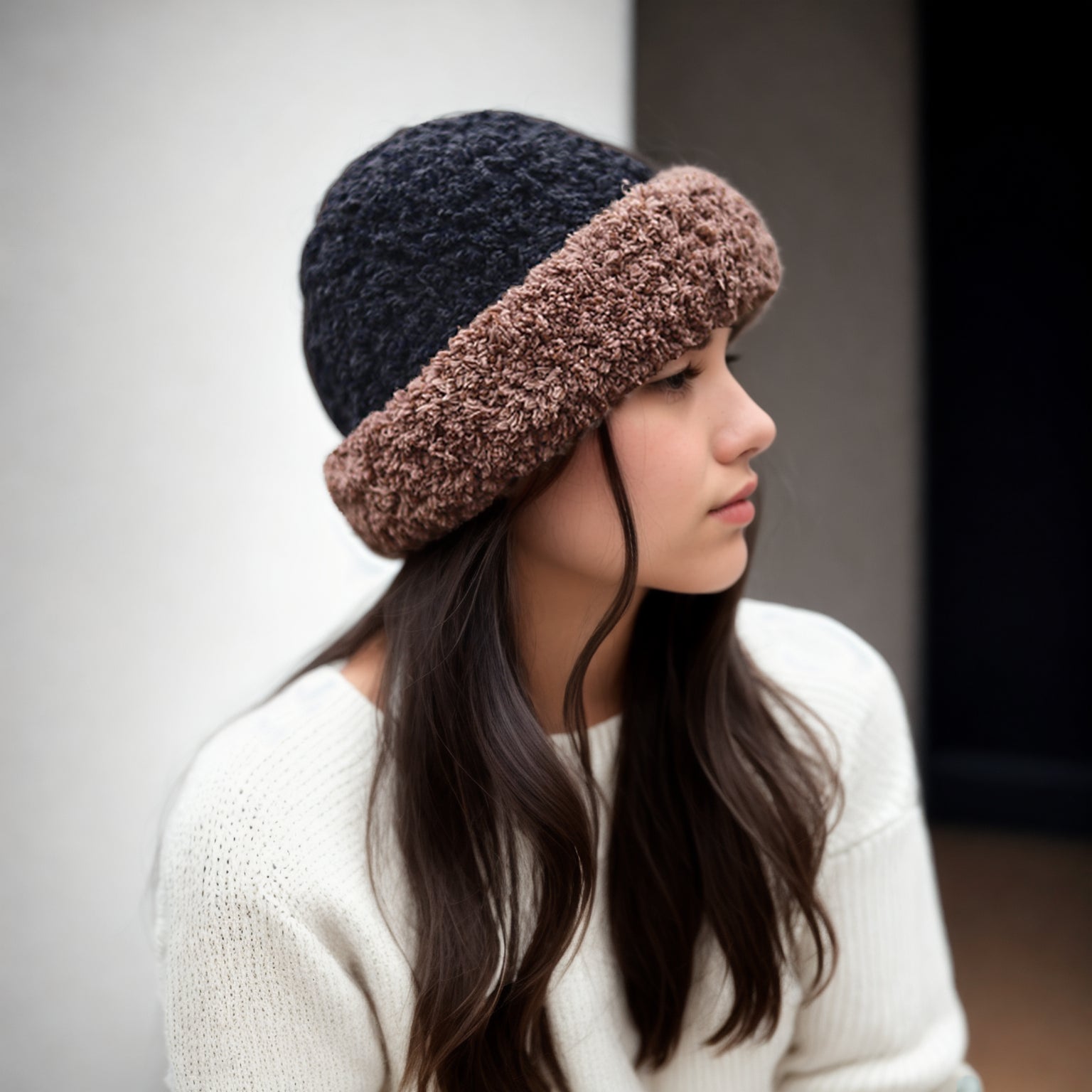 Dark Chocolate Fold Hat