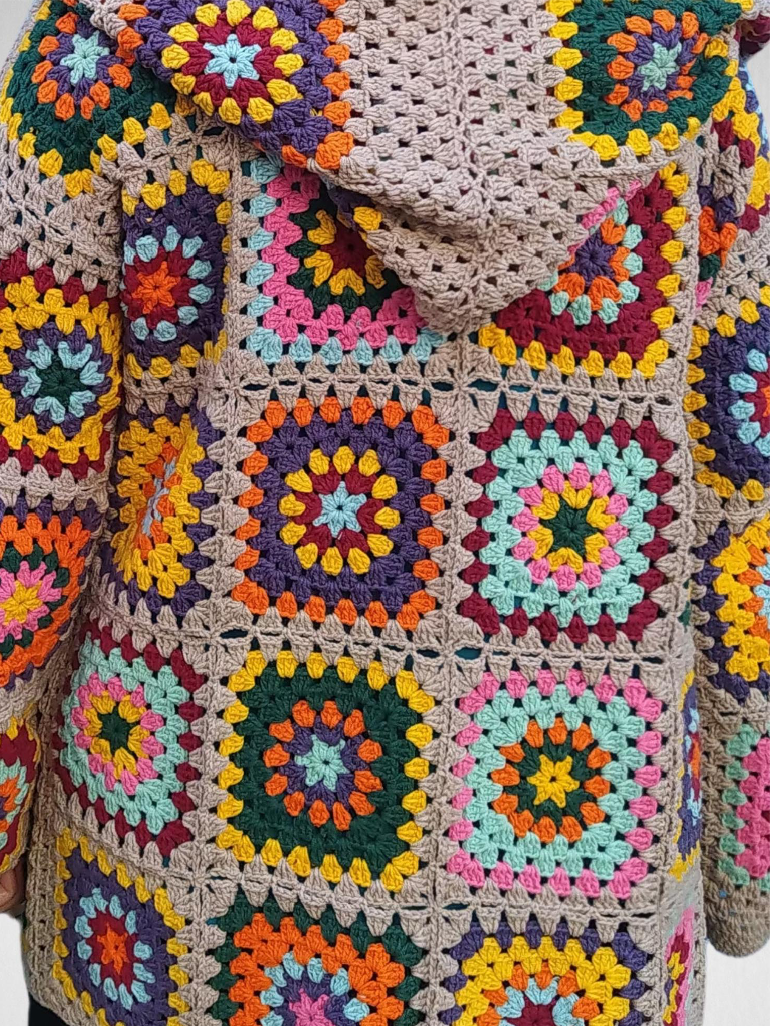 Bohemian Hooded Patchwork Cardigan