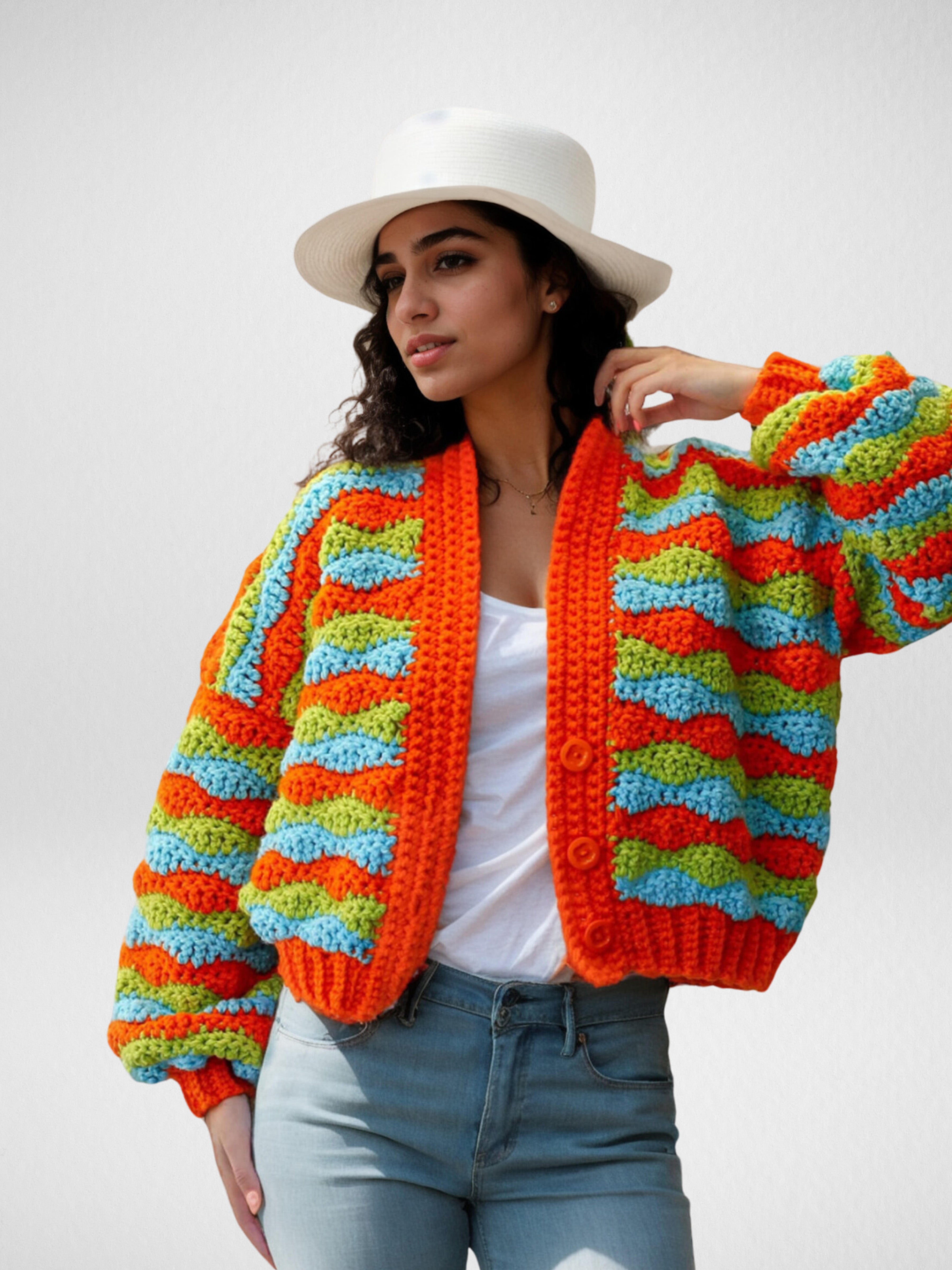 Daphne Color Block Stripes Cardigan