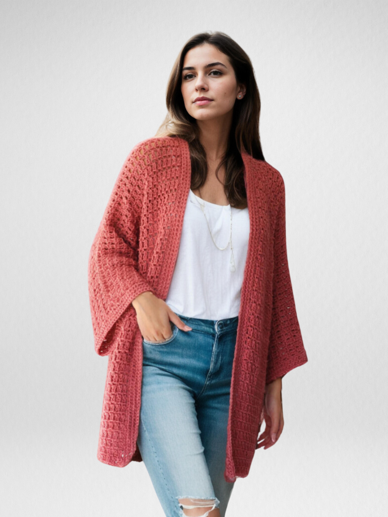 Drapey Sleeve Lacey Cardigan