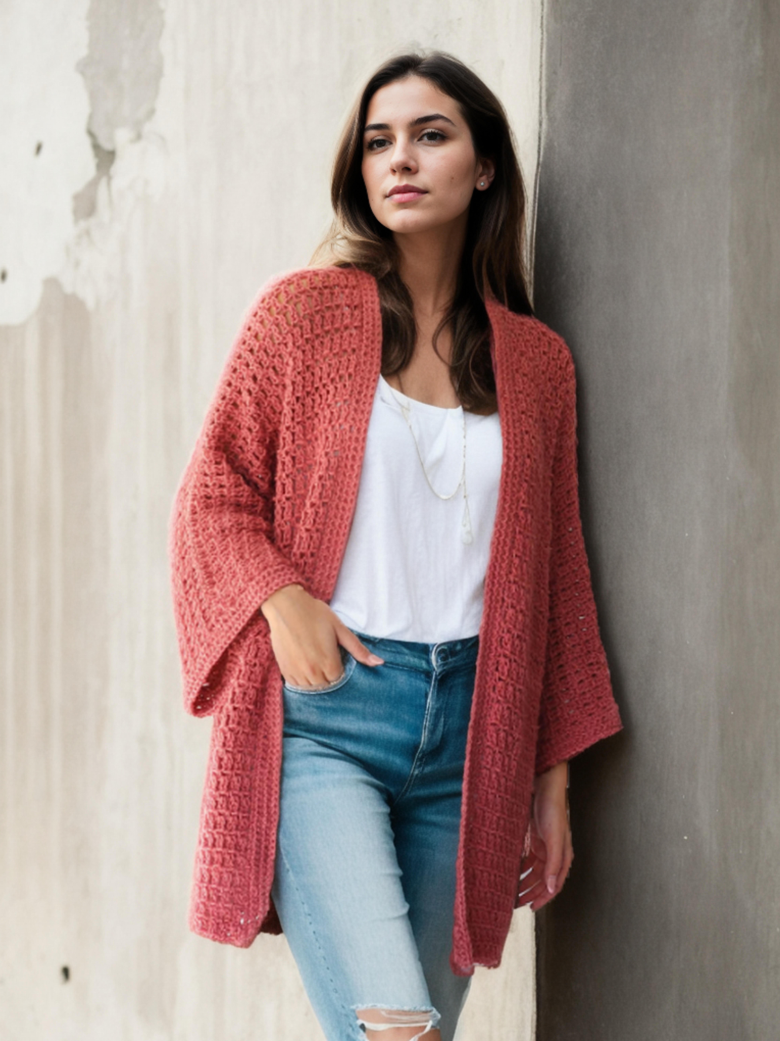 Drapey Sleeve Lacey Cardigan