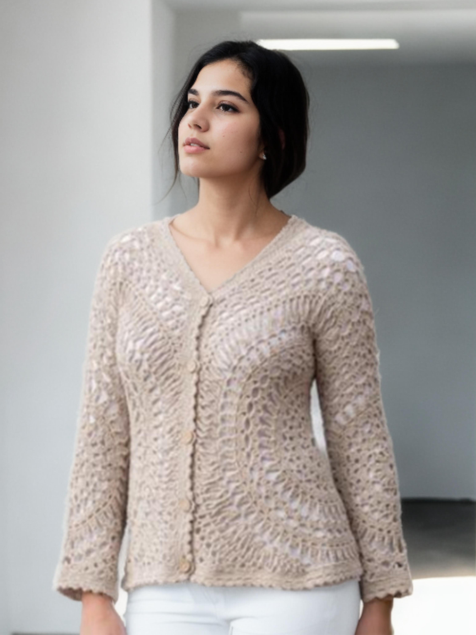 Delicate Lace Scallop Cardigan