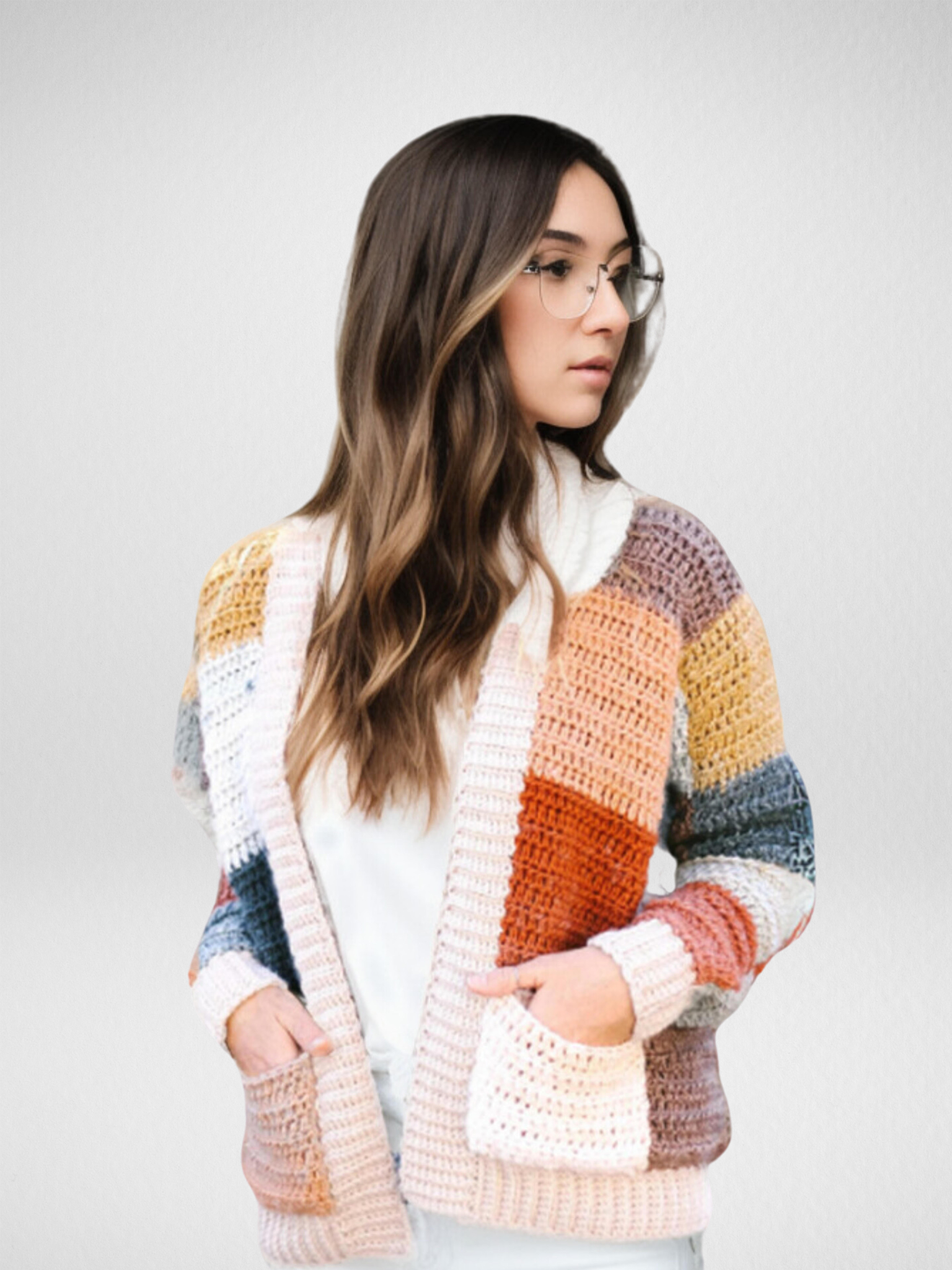 Chunky Multi-Color Block Cardigan