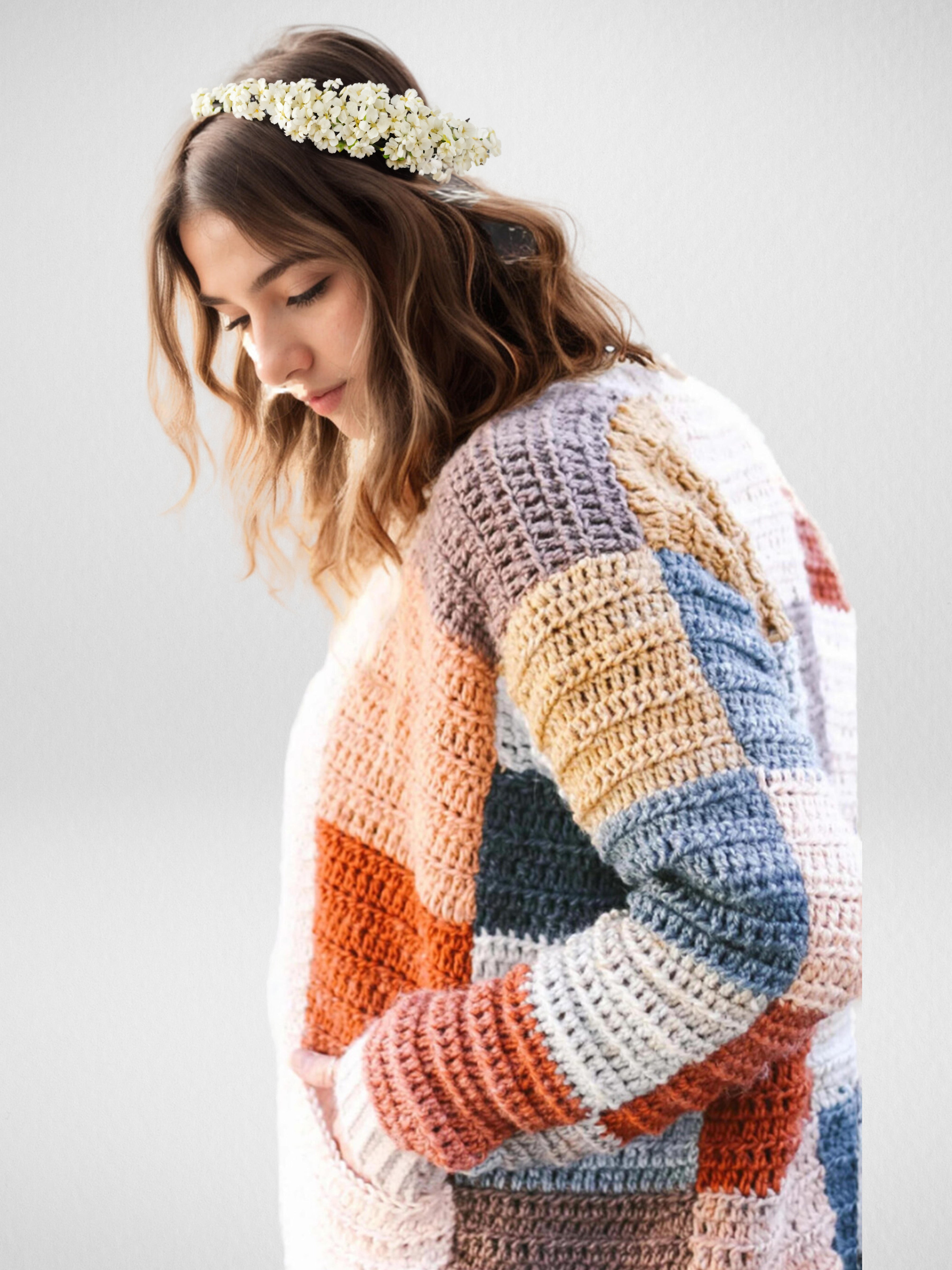 Chunky Multi-Color Block Cardigan