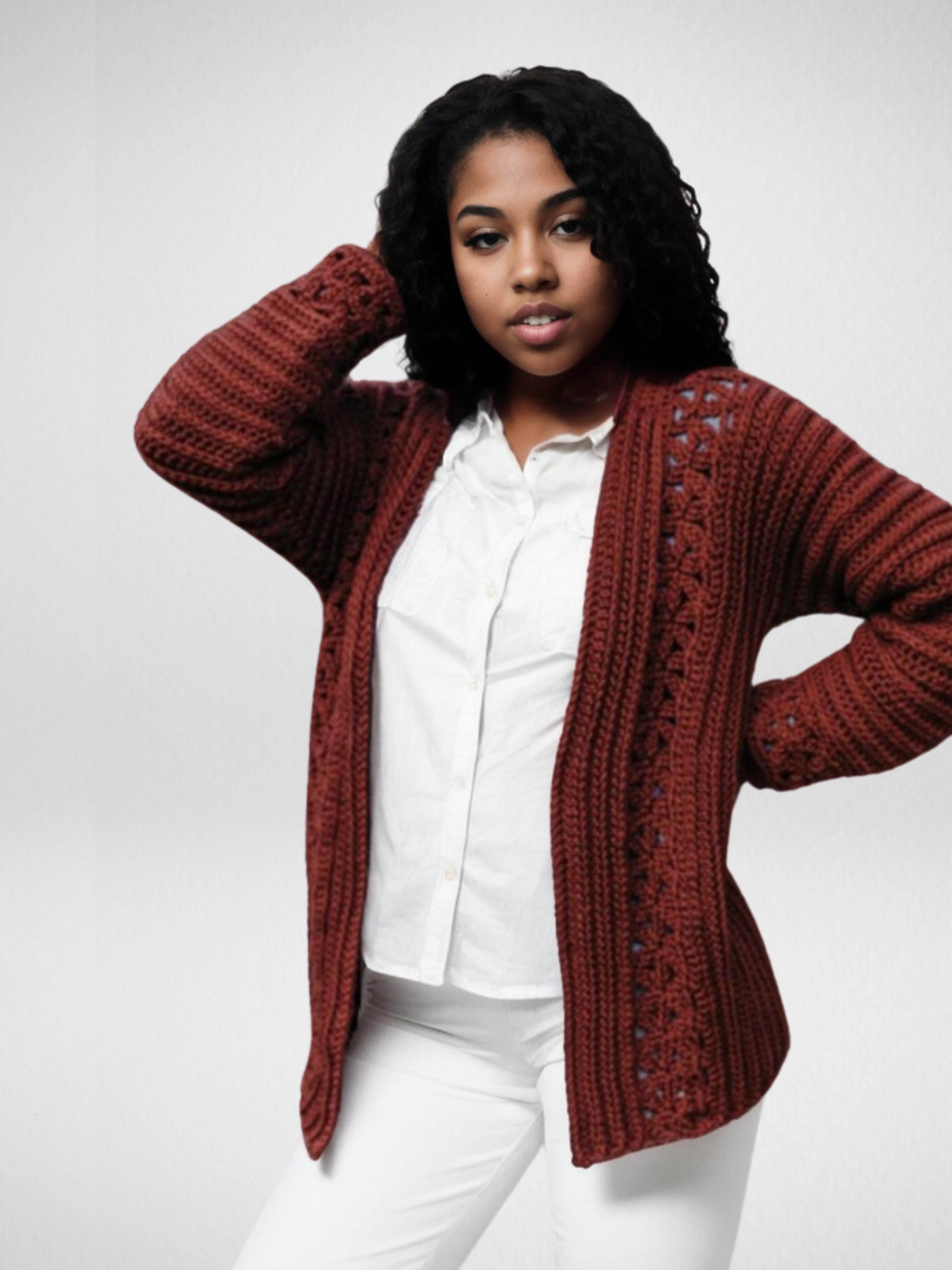 Mon Vendeur Cable Knit Oatmeal Cardigan S