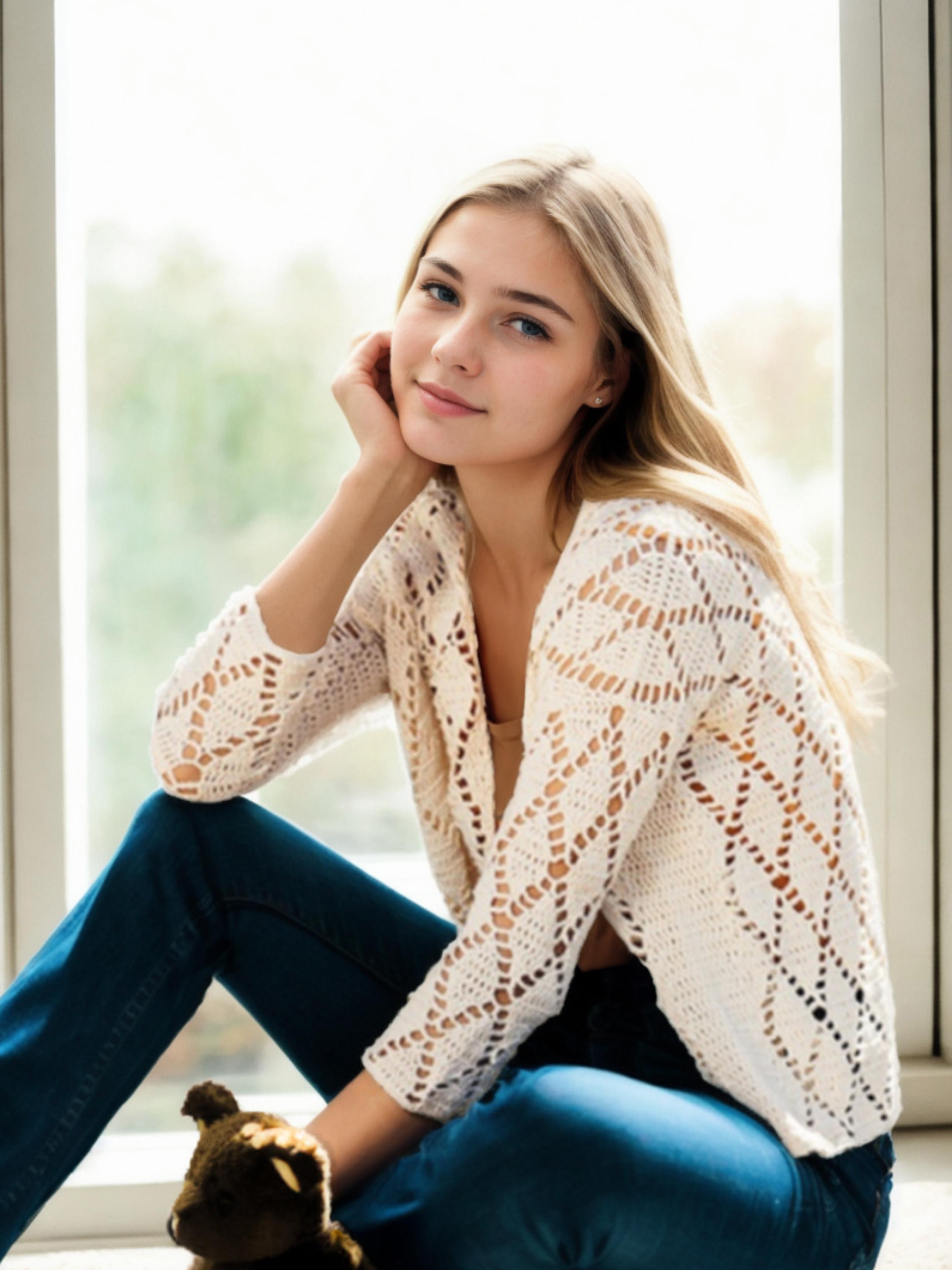 Diamond Stitch Lace Front Cardigan
