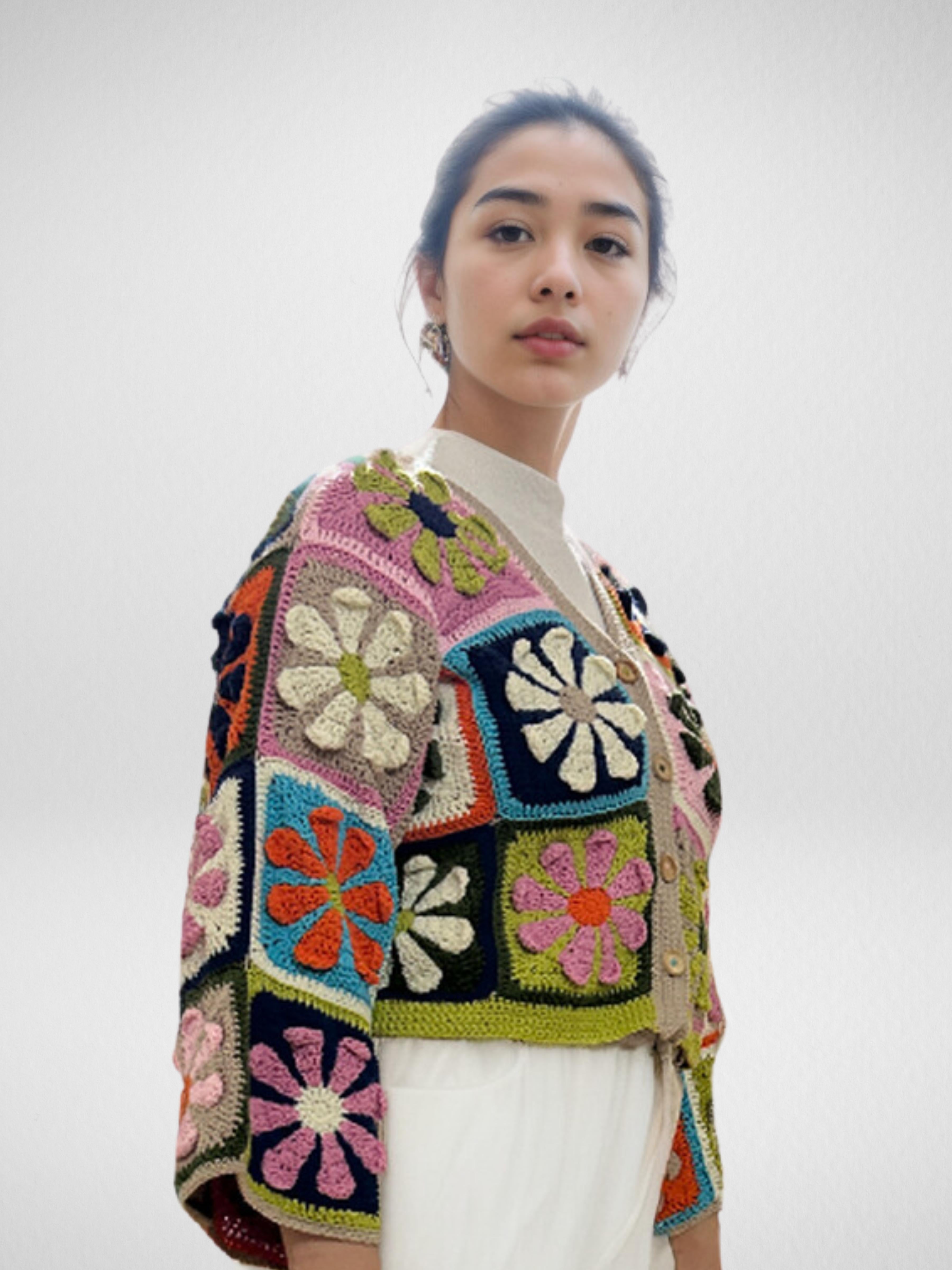Daisy Whirl Patch Cardigan