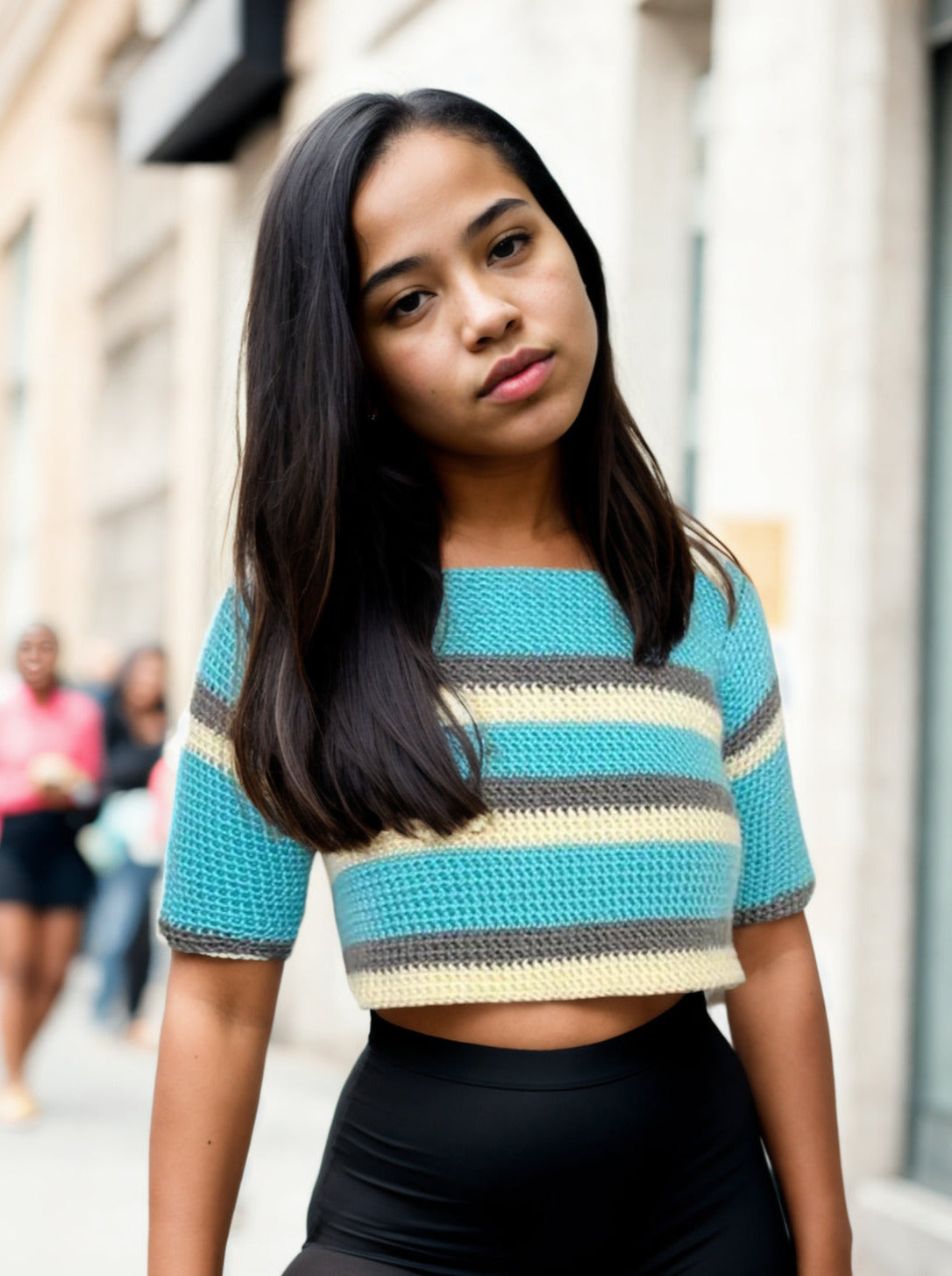 Striped Seaside Knit Crop Top