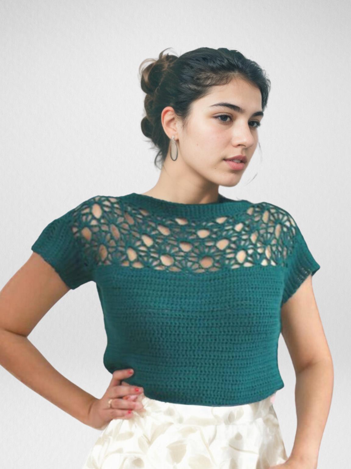 Emerald Wave Crop Top