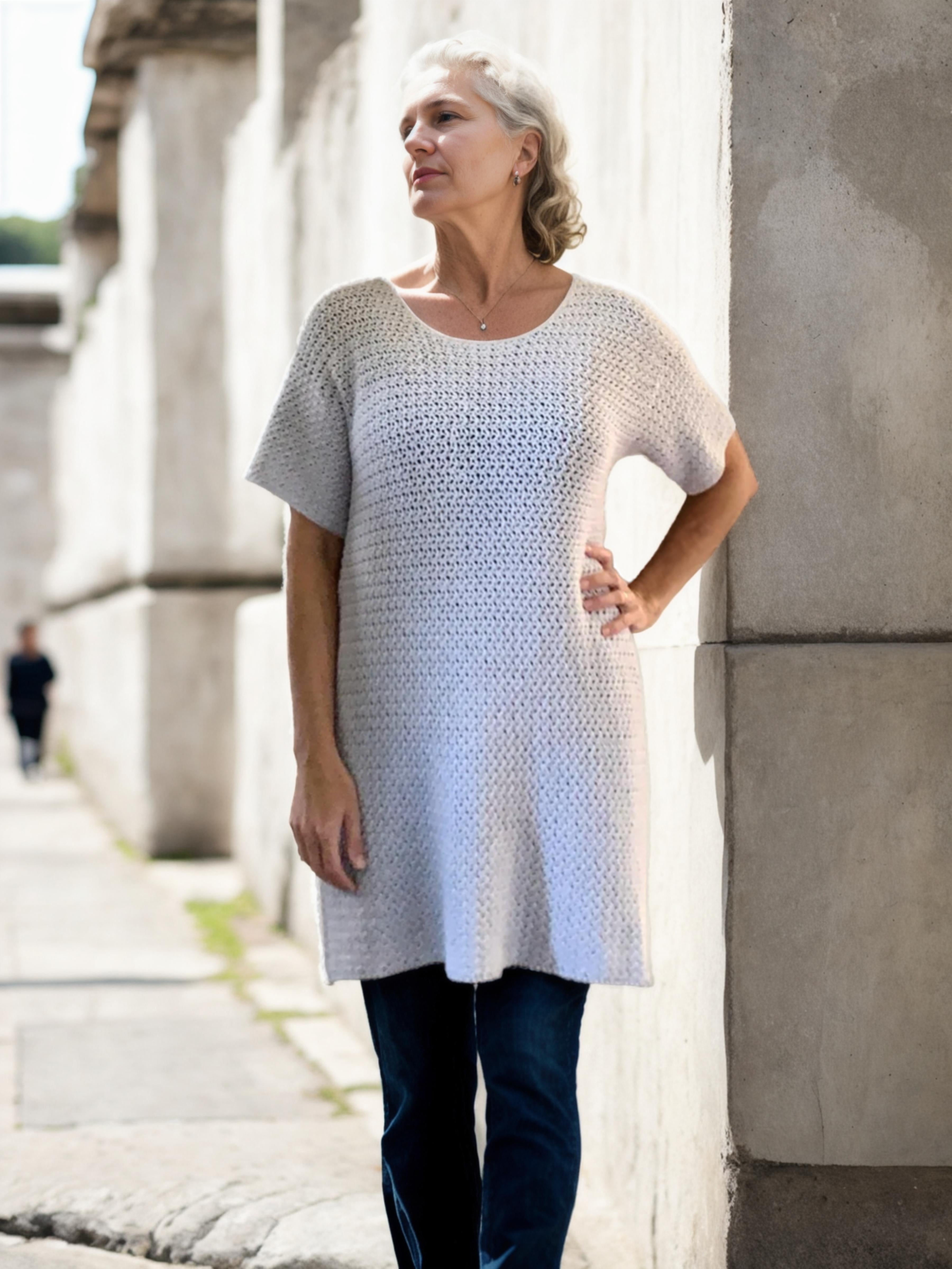 Pebble Mesh Sweater Short/Mini Dress