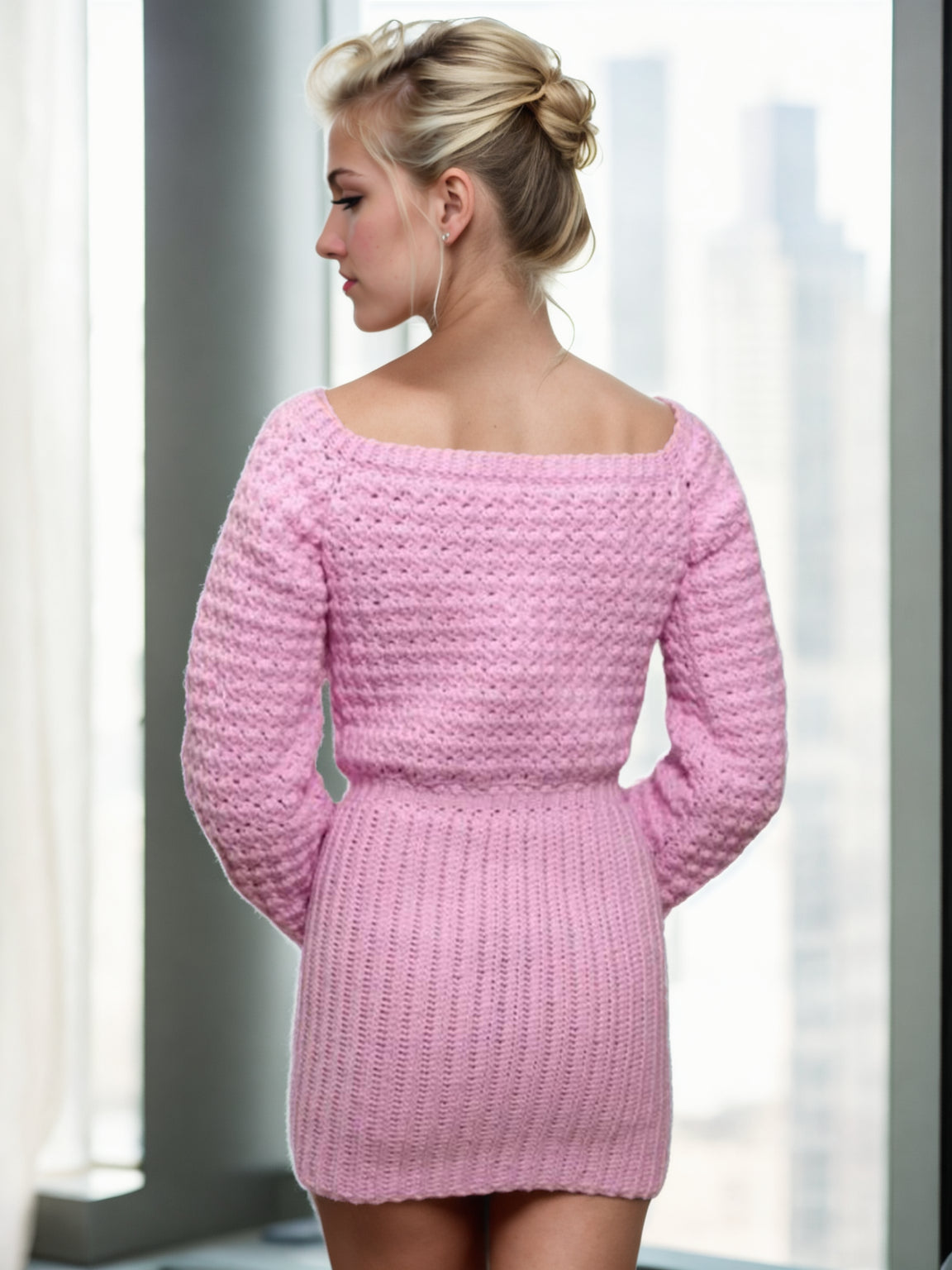 Bubblegum Pop Puff-Sleeve Short/Mini Dress