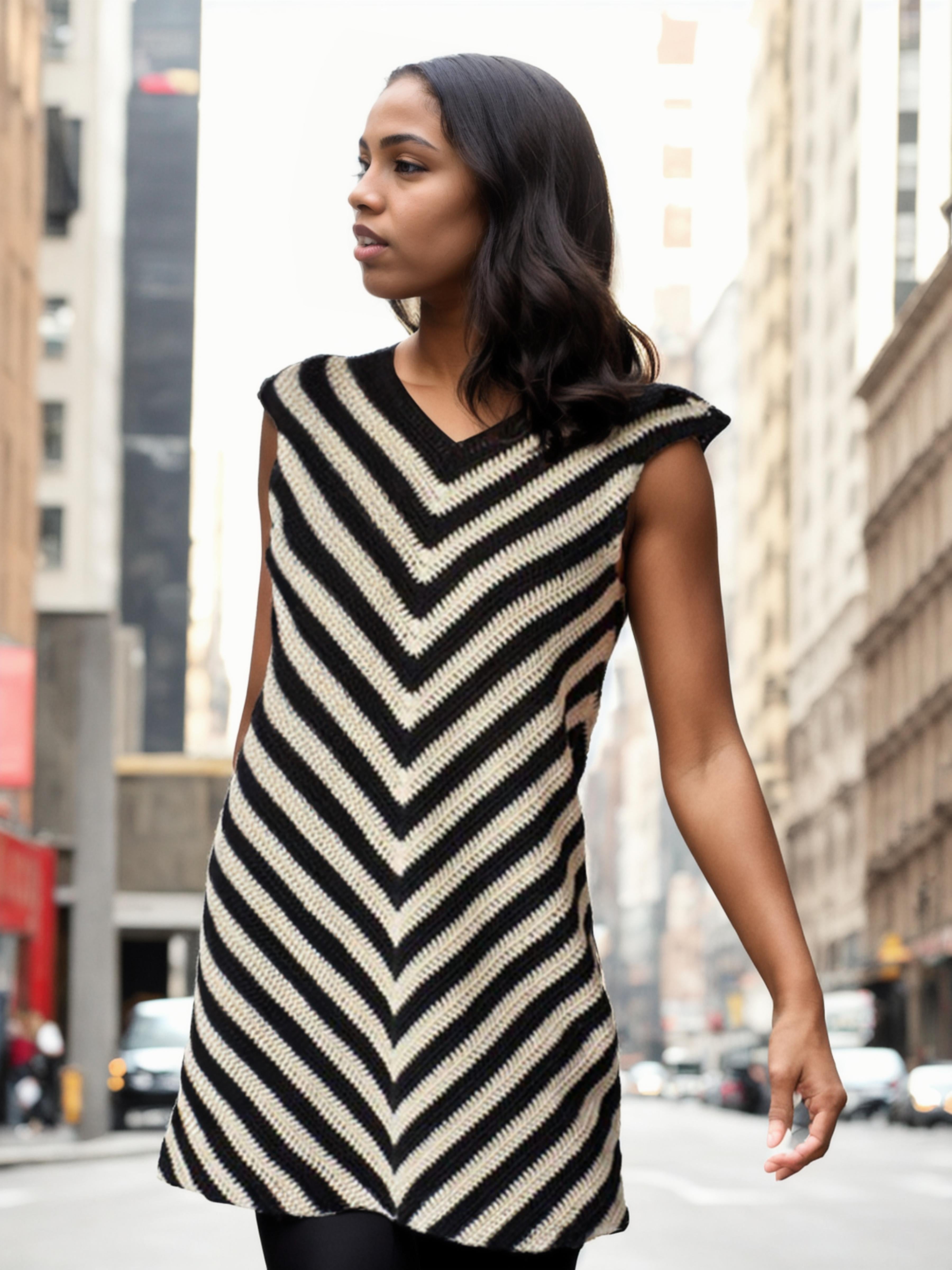Monochrome Waves Short/Mini Dress