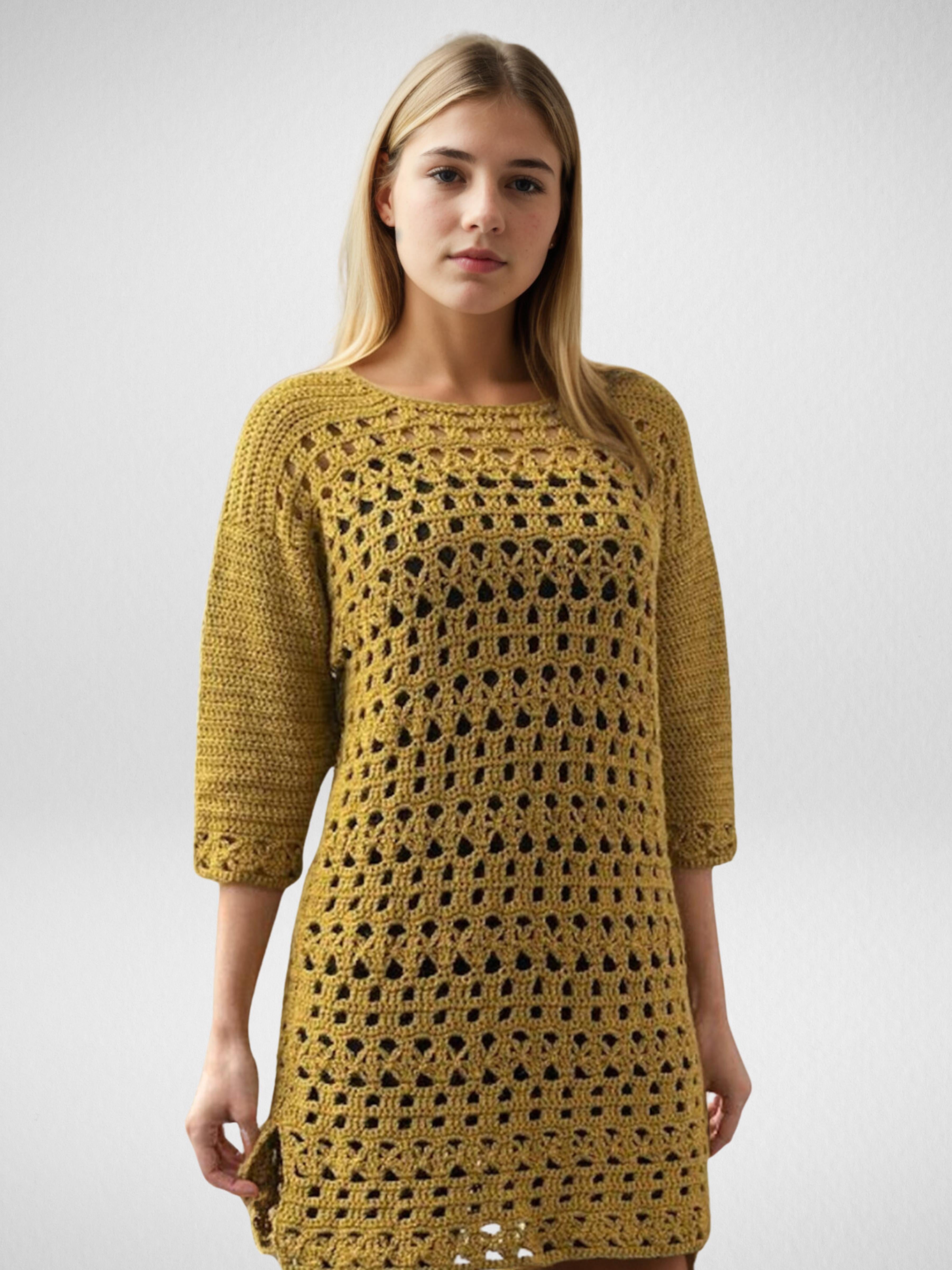 Golden Honeycomb Tunic/Short/Mini Dress XS