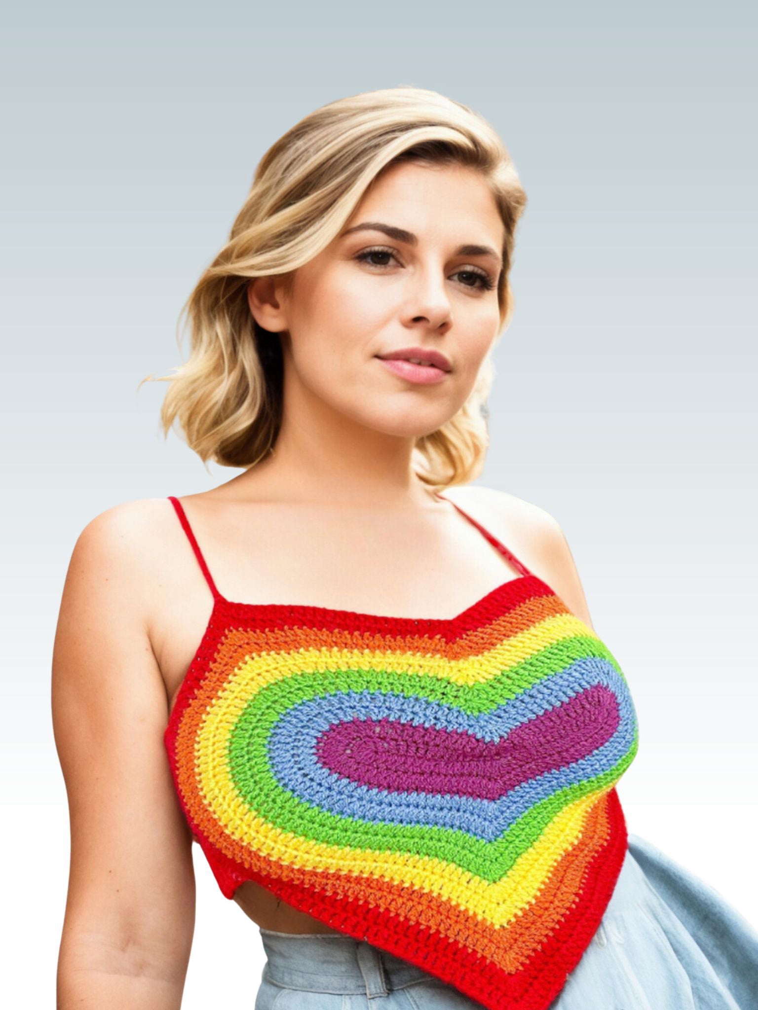 Rainbow Heart Charm Halter/Tube Top