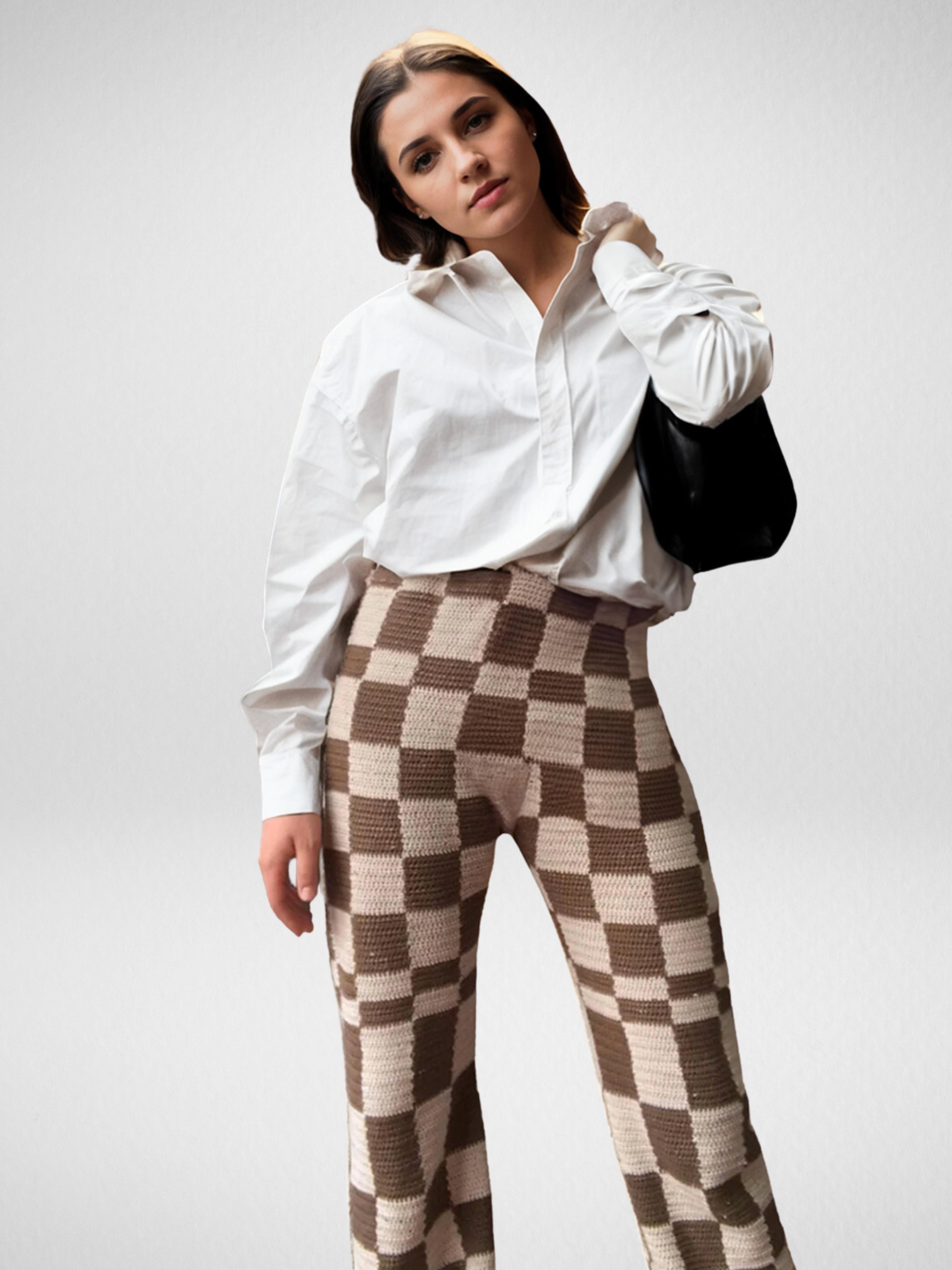 Mocha Latte Checkered Pants