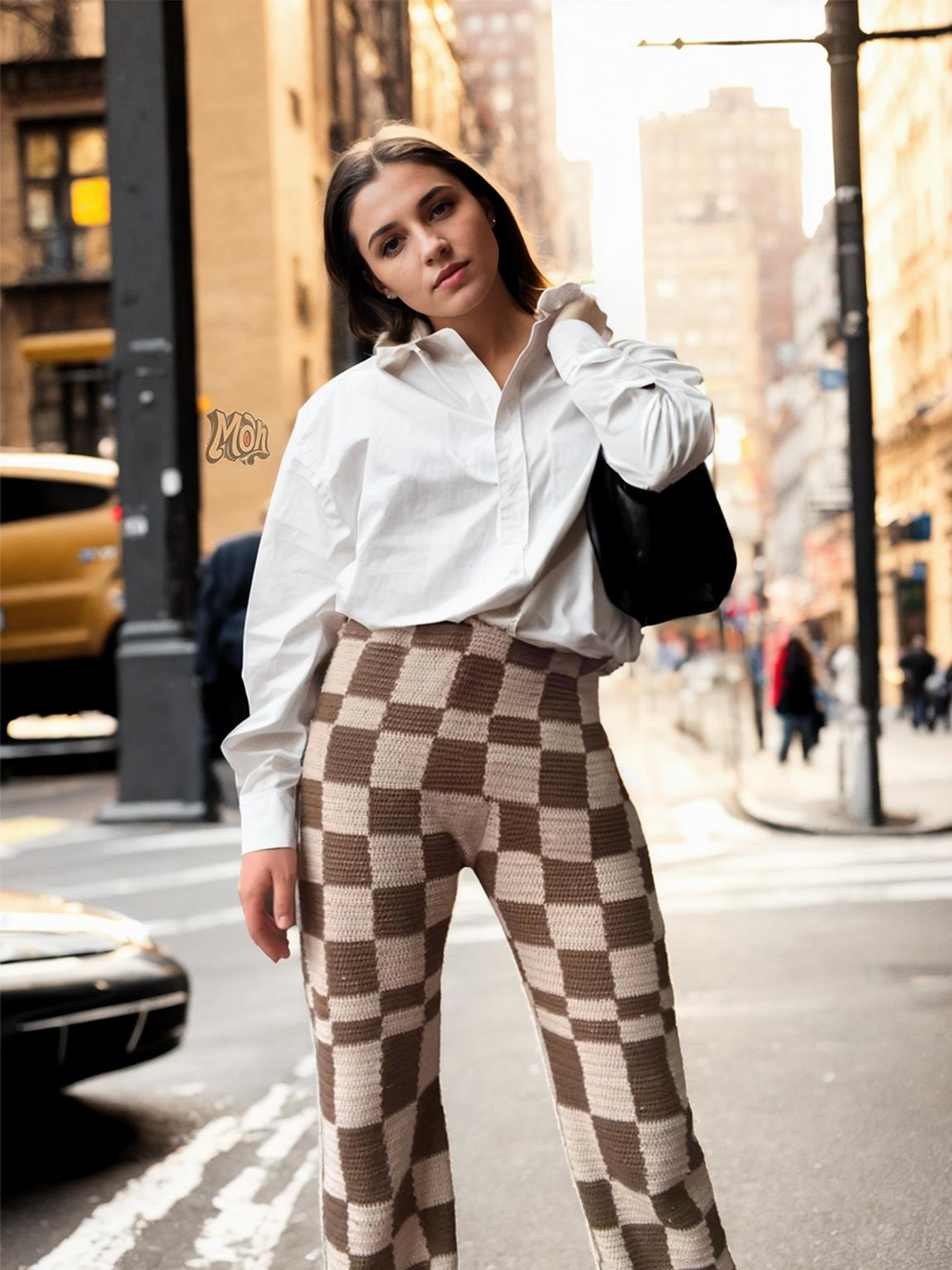 Mocha Latte Checkered Pants