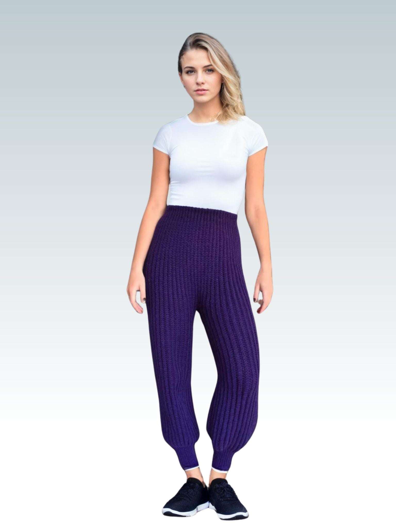 Royal Plum Ribbed Pants