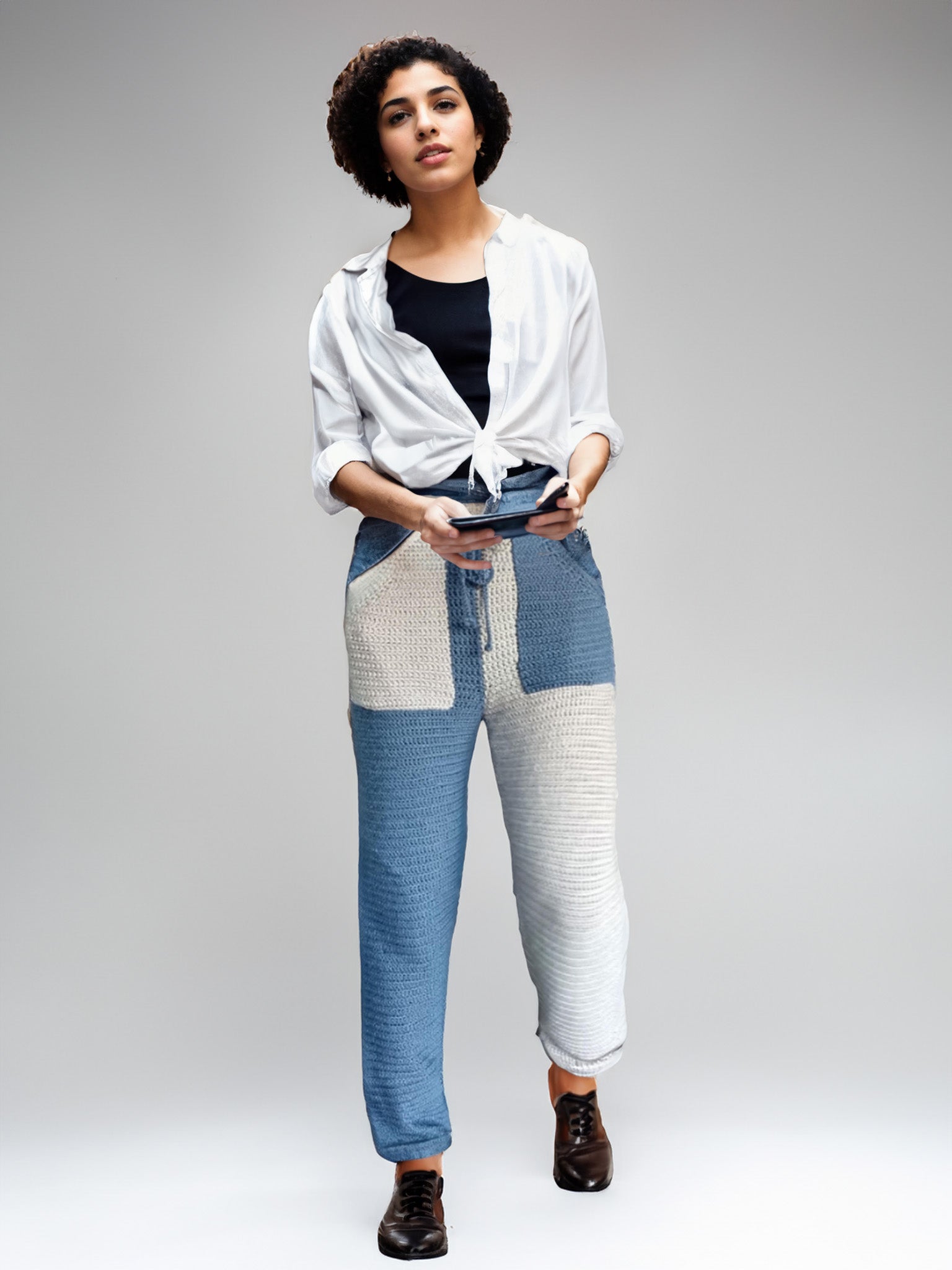 Unisex Denim Dual-Toned Pants