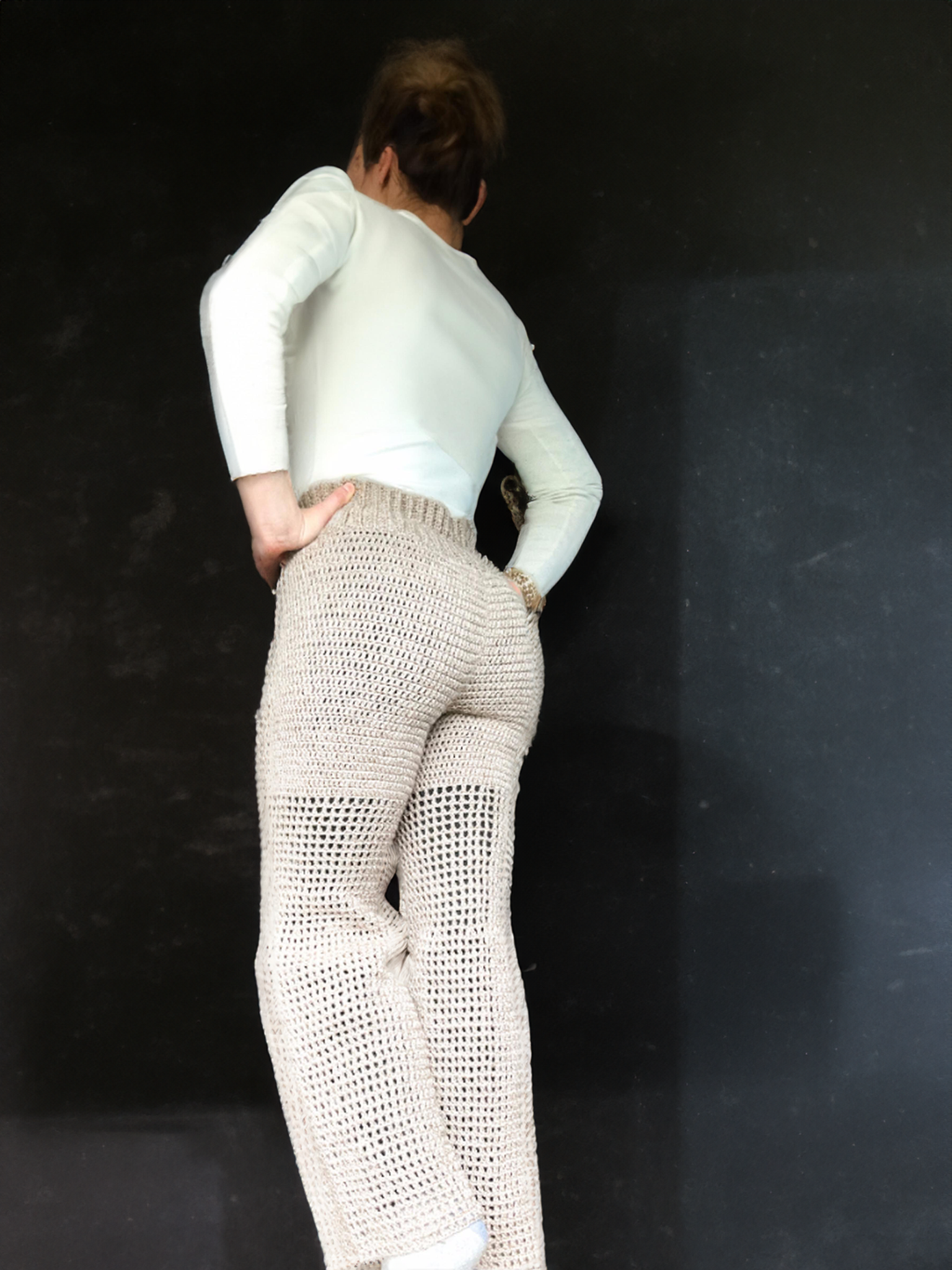 Chic Mesh-Knit Pants