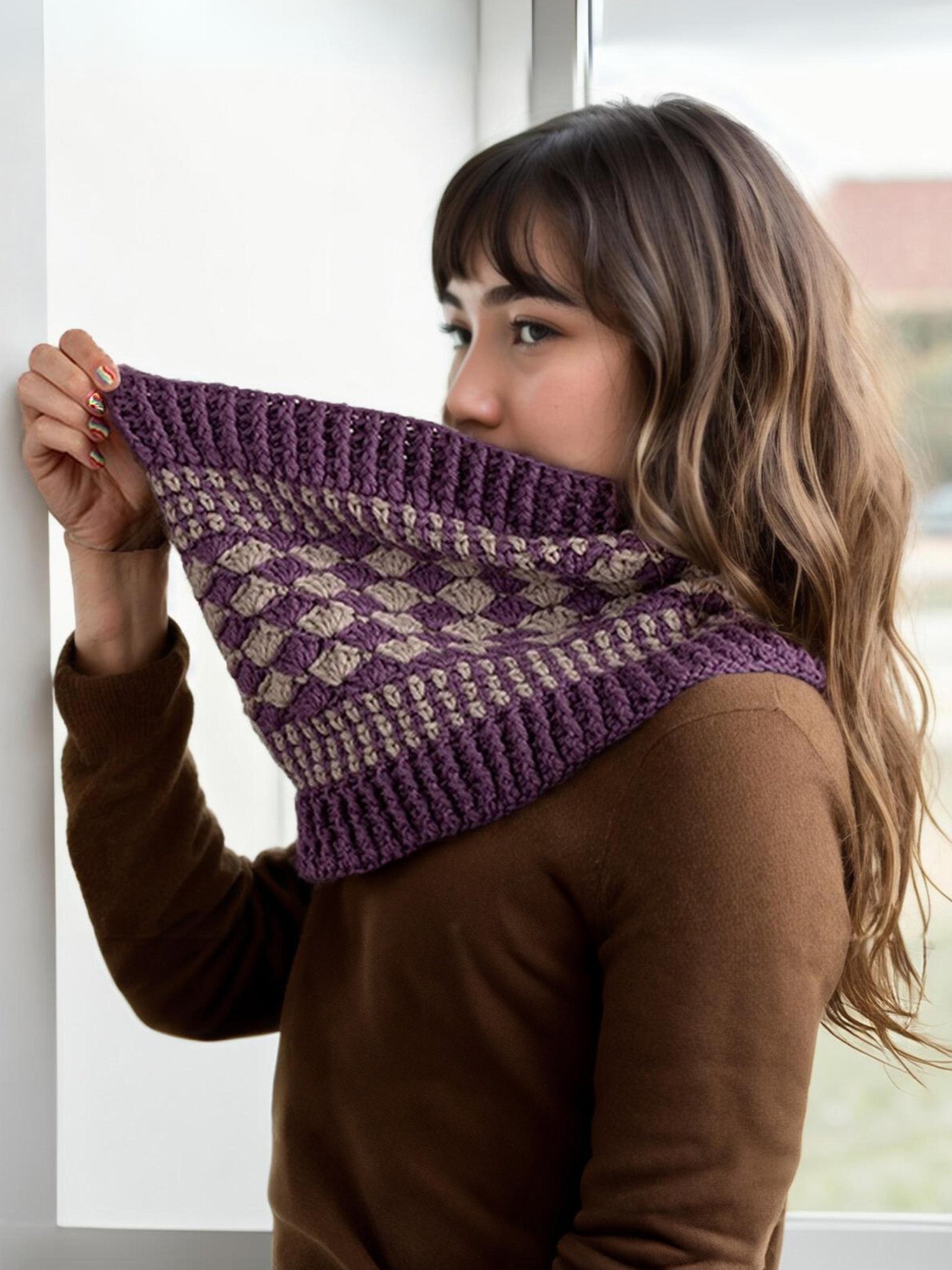 Violet Twist Cowl