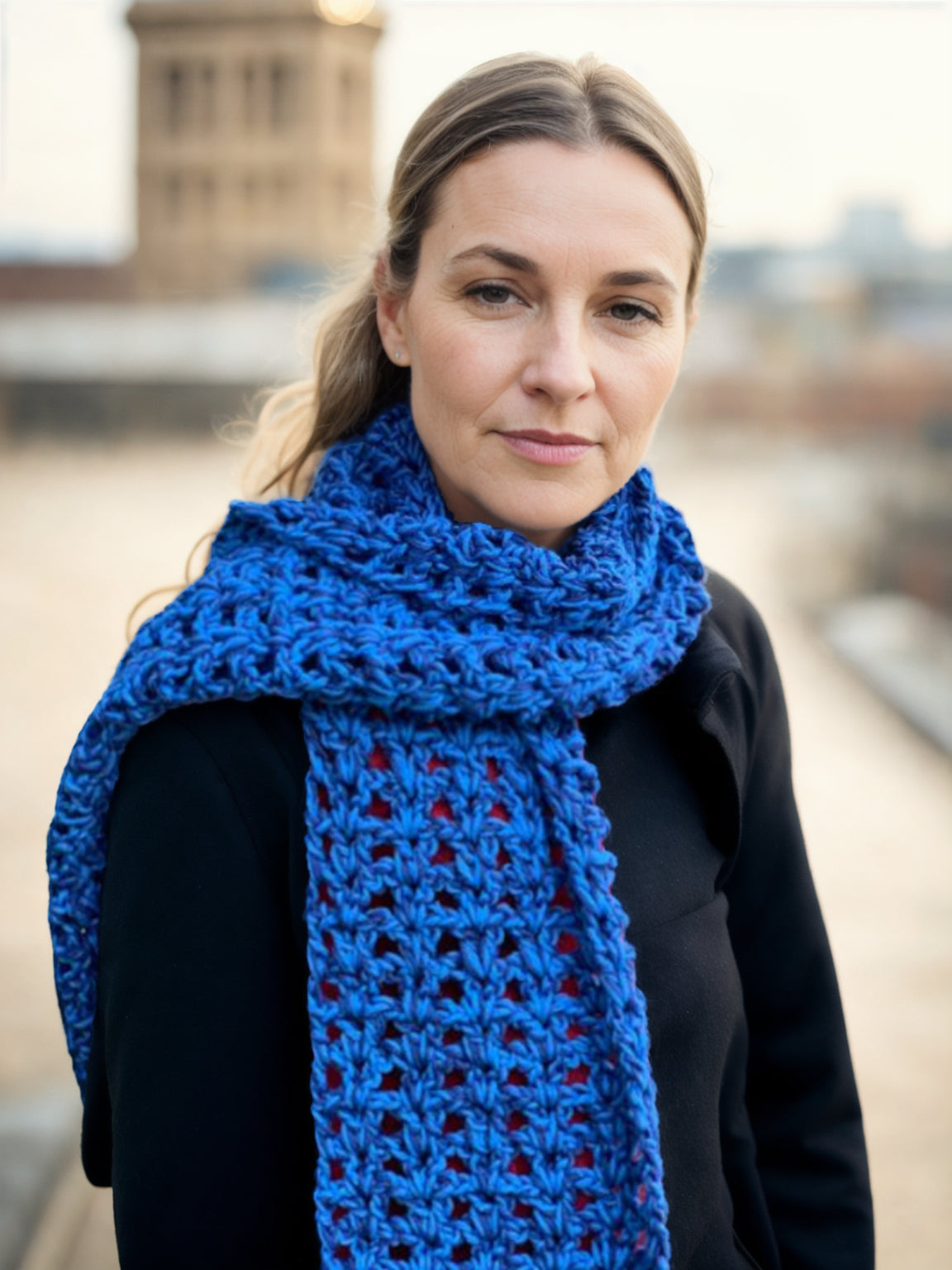 Blue Braid Scarf