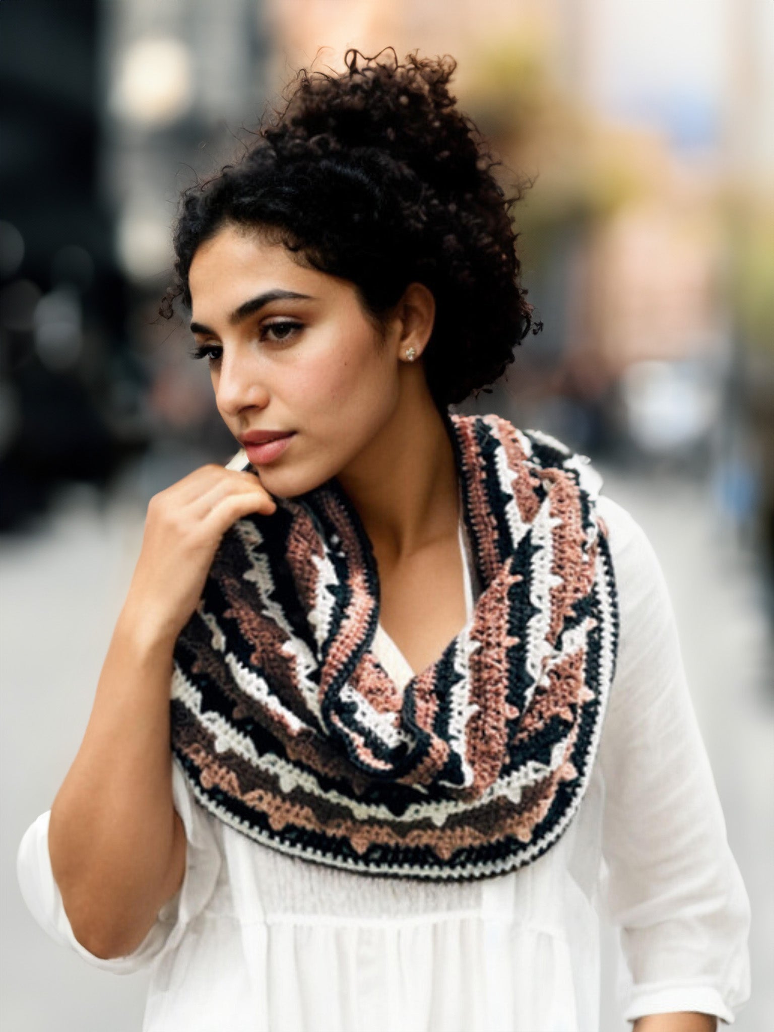 Espresso Swirl Elegance Cowl
