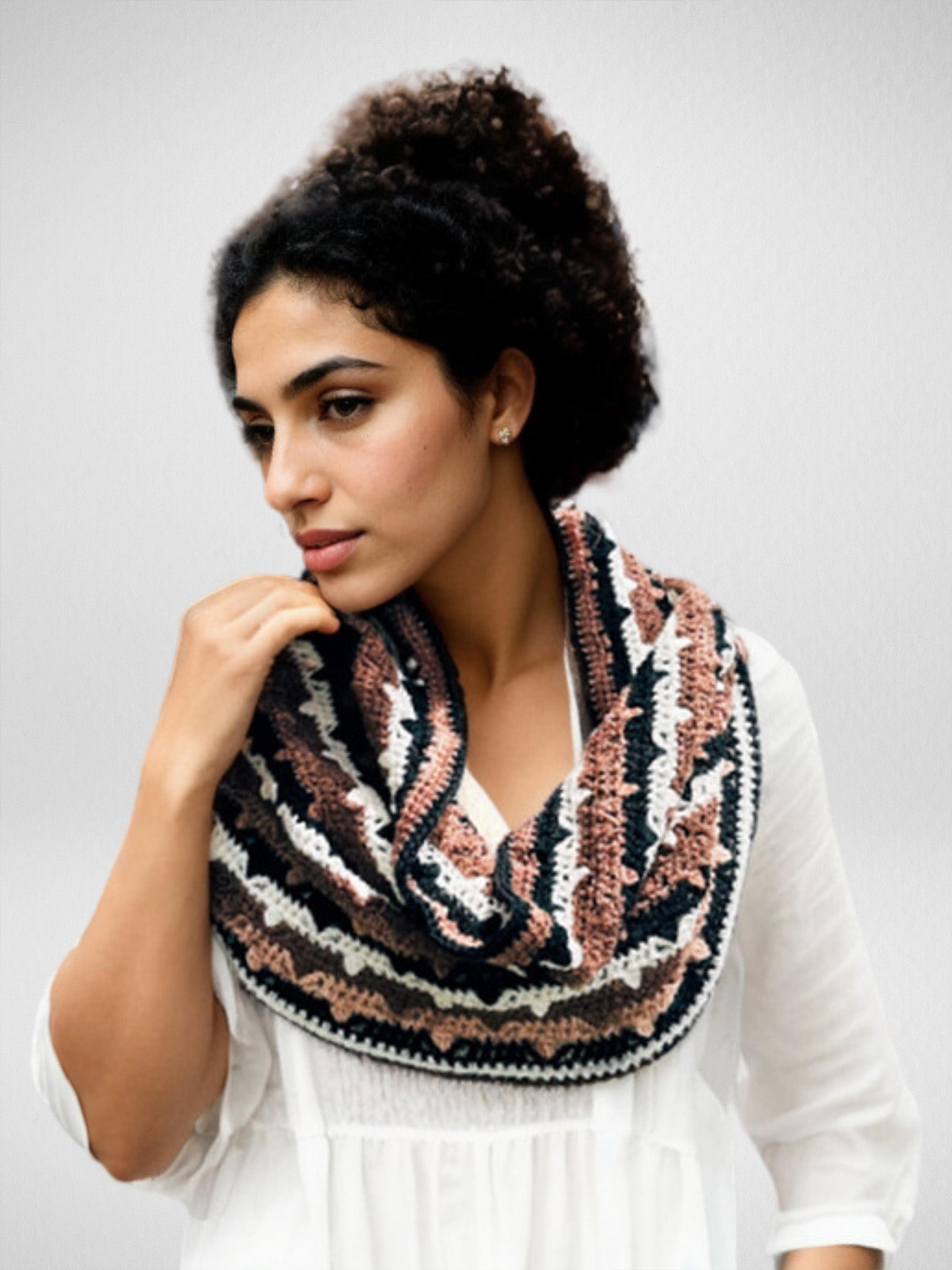 Espresso Swirl Elegance Cowl