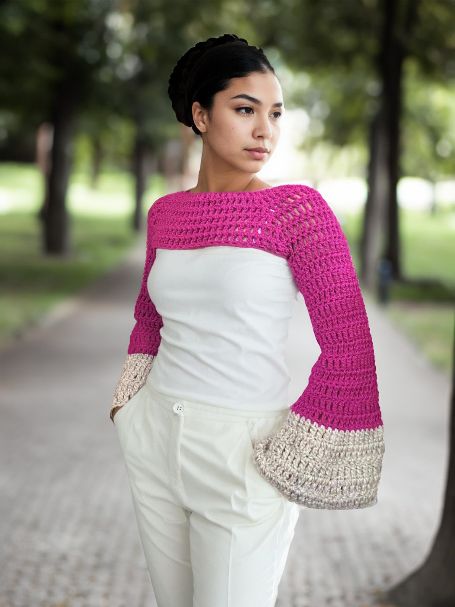 Raspberry Swirl Shrug