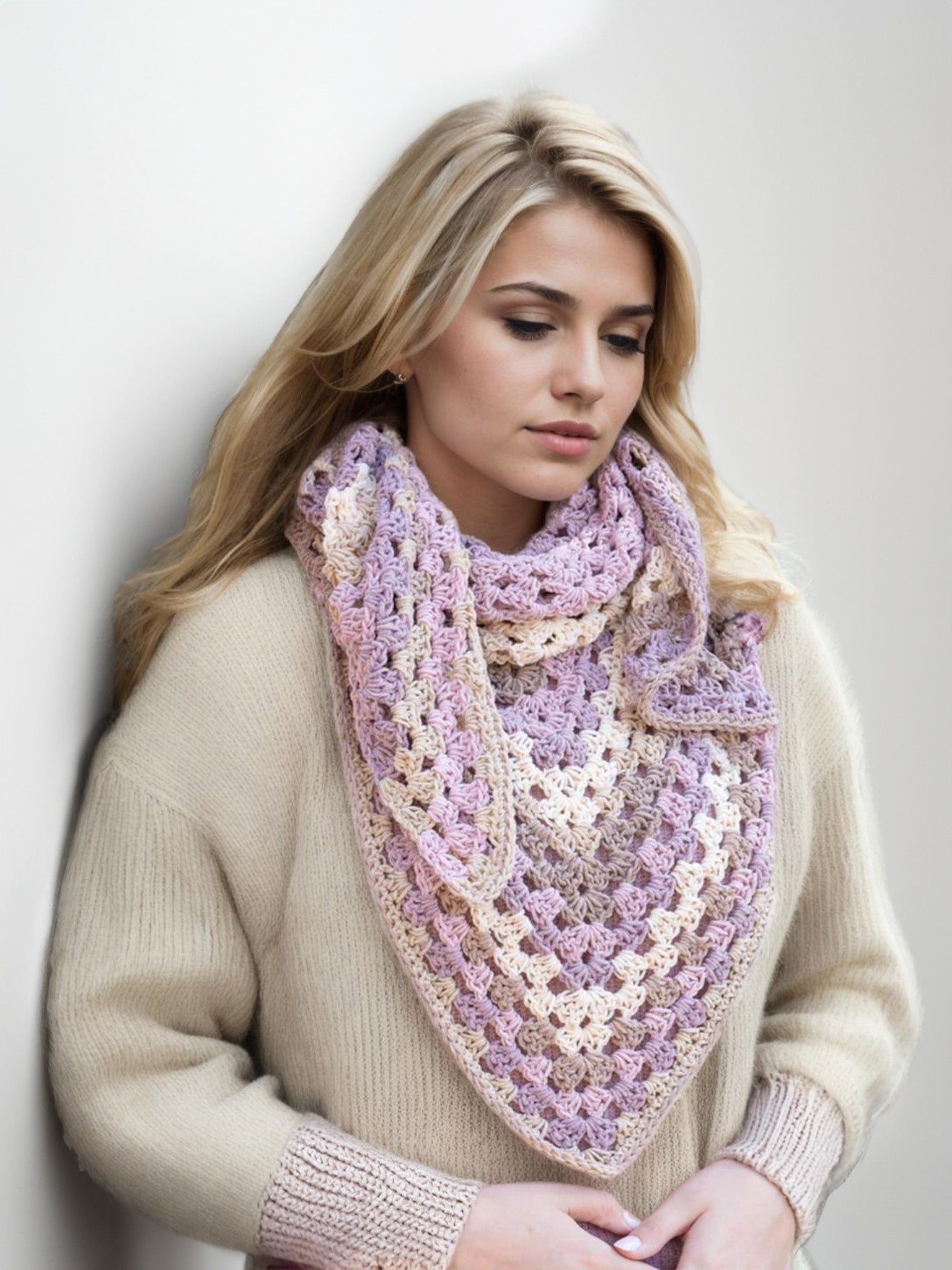 Lilac Granny Stitch Shawl