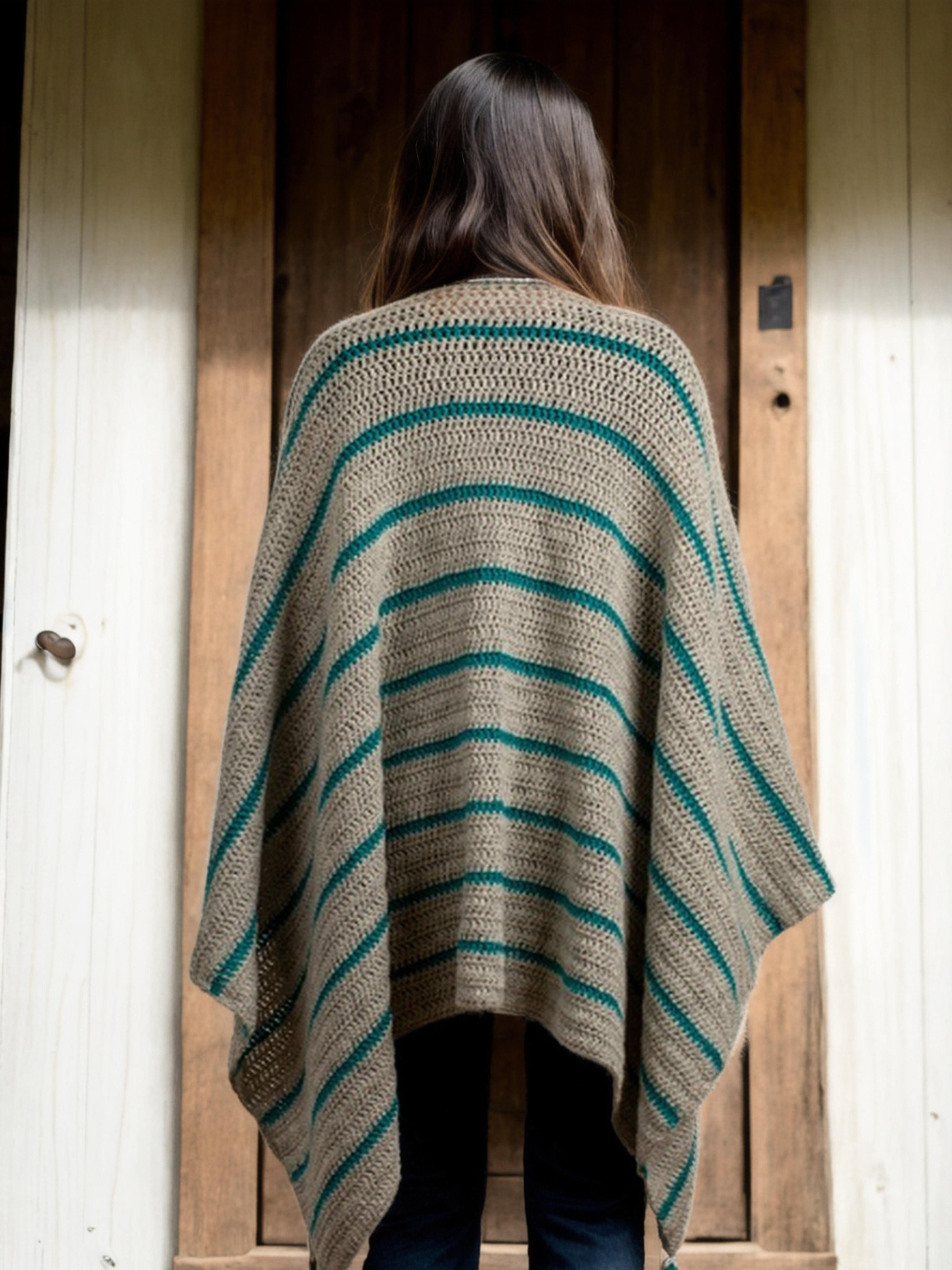 Coastal Lines Tassel Shawl