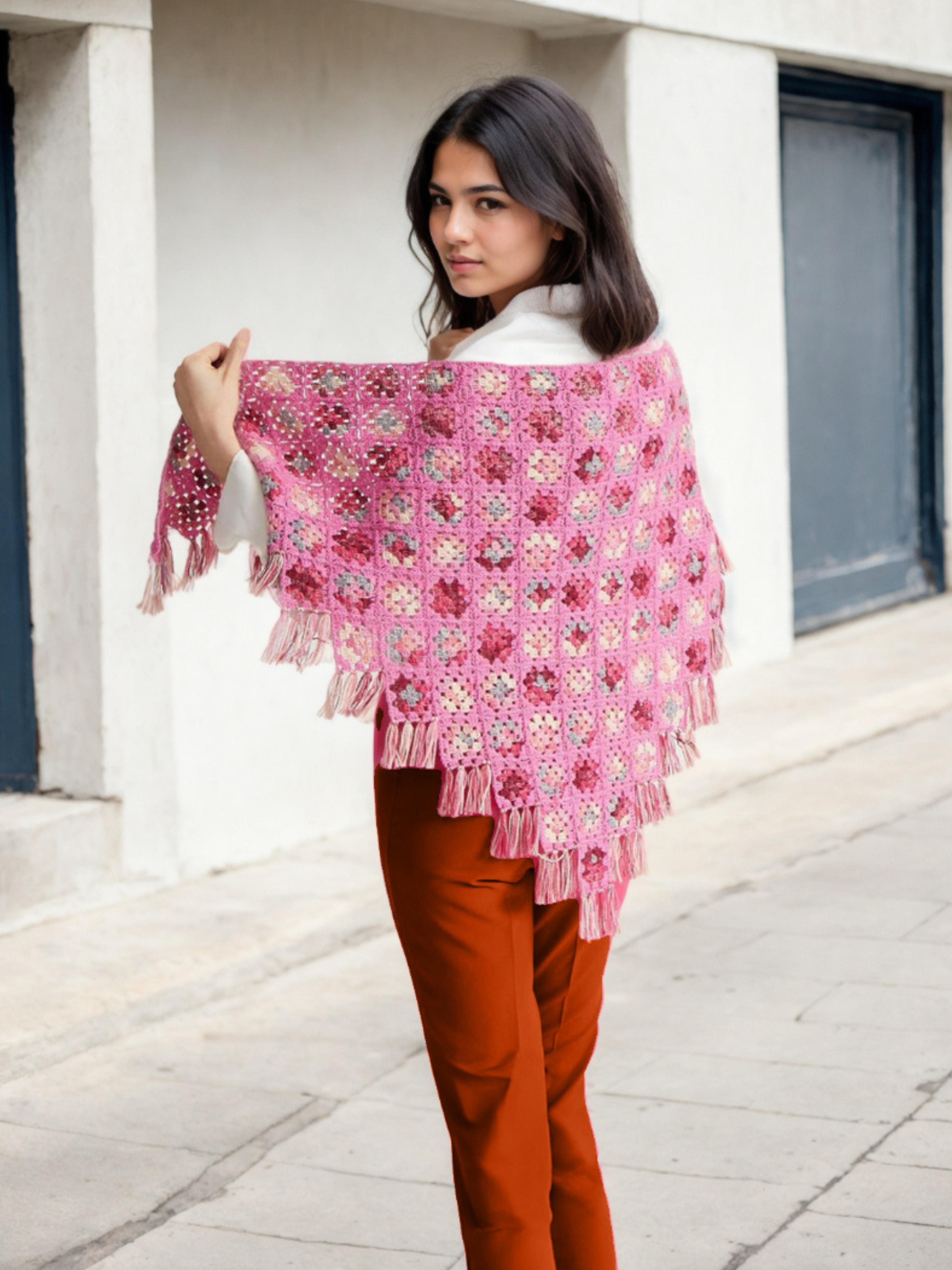Rose Garden Squares Shawl