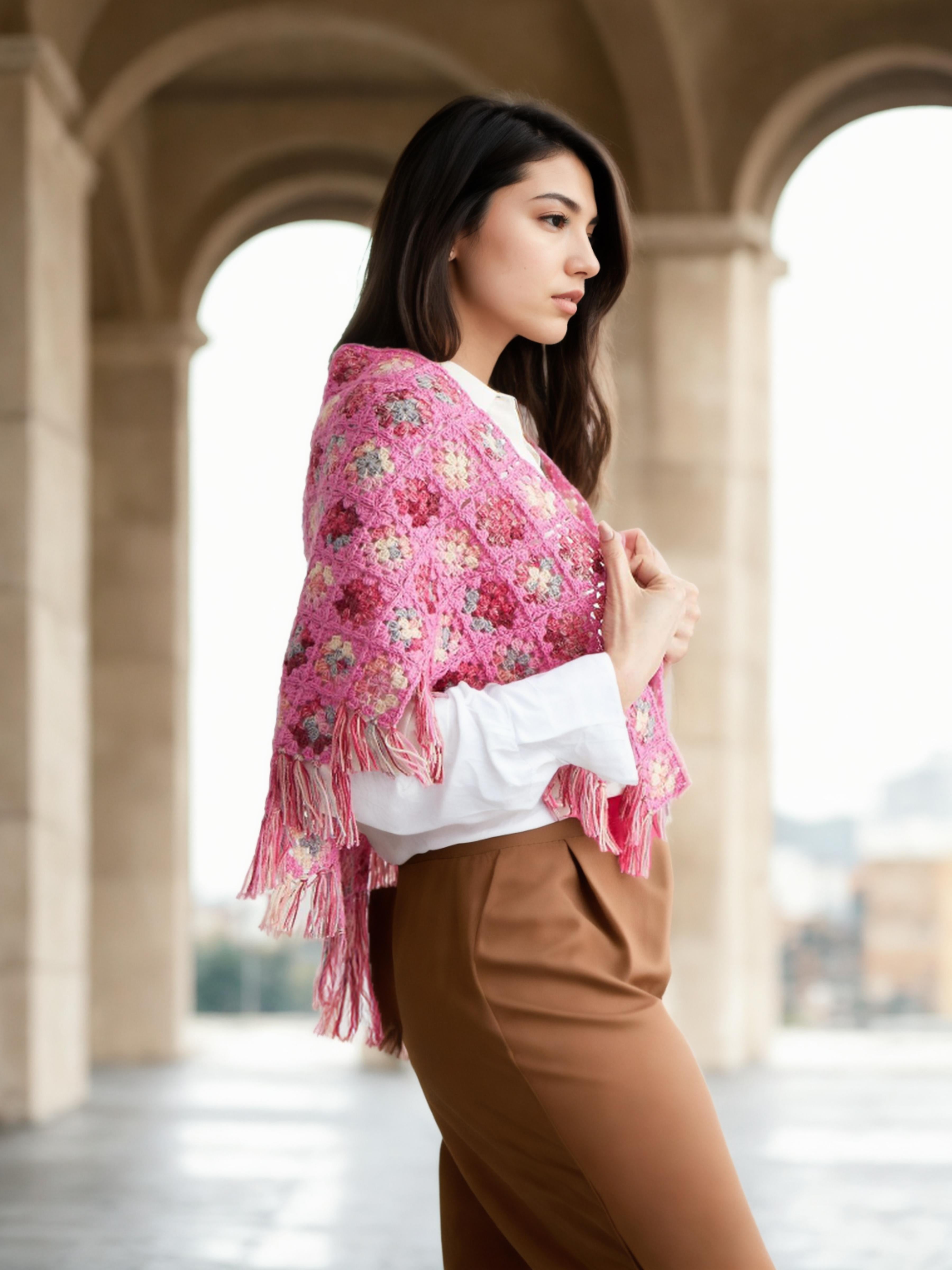 Rose Garden Squares Shawl