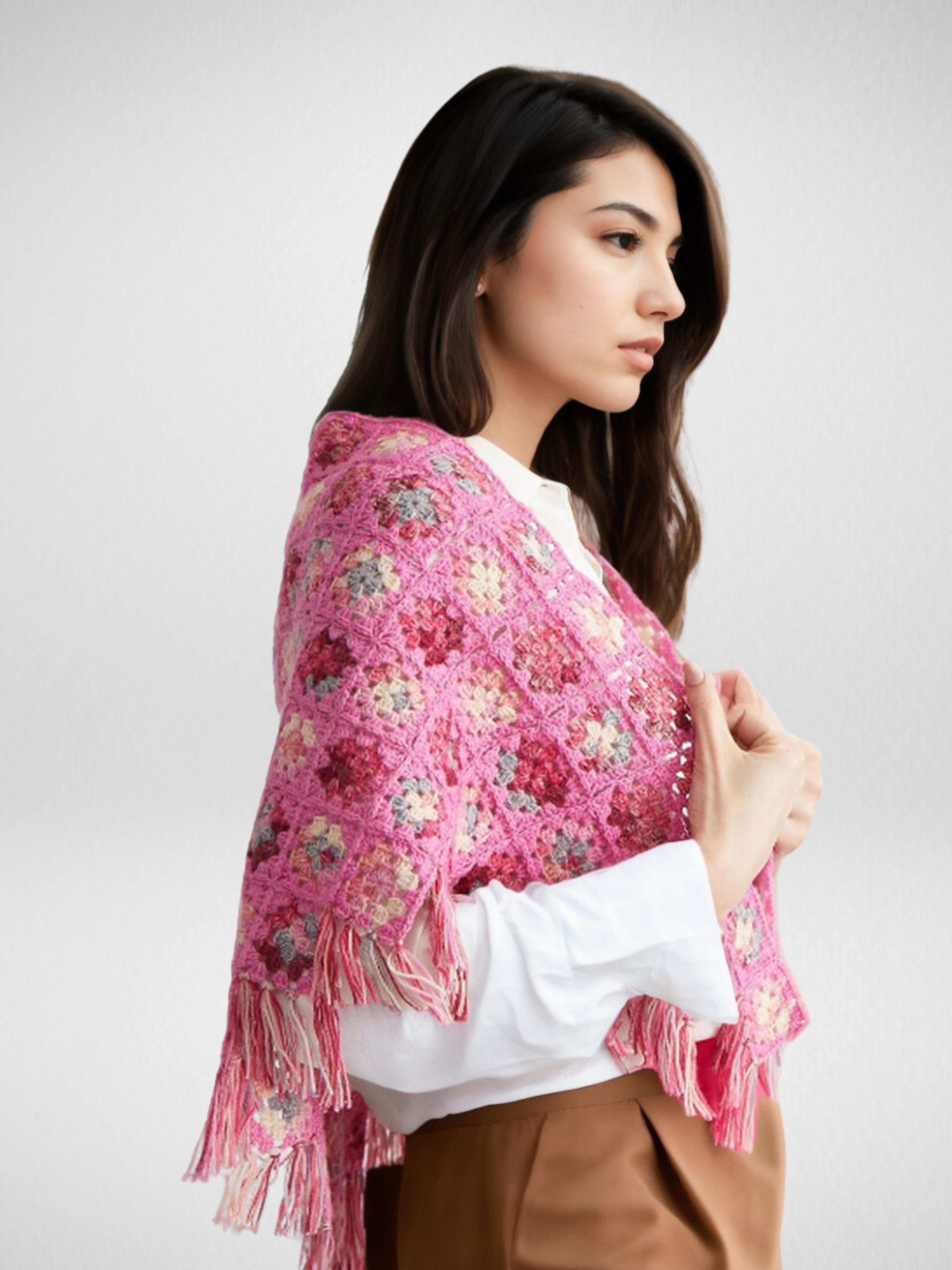 Rose Garden Squares Shawl