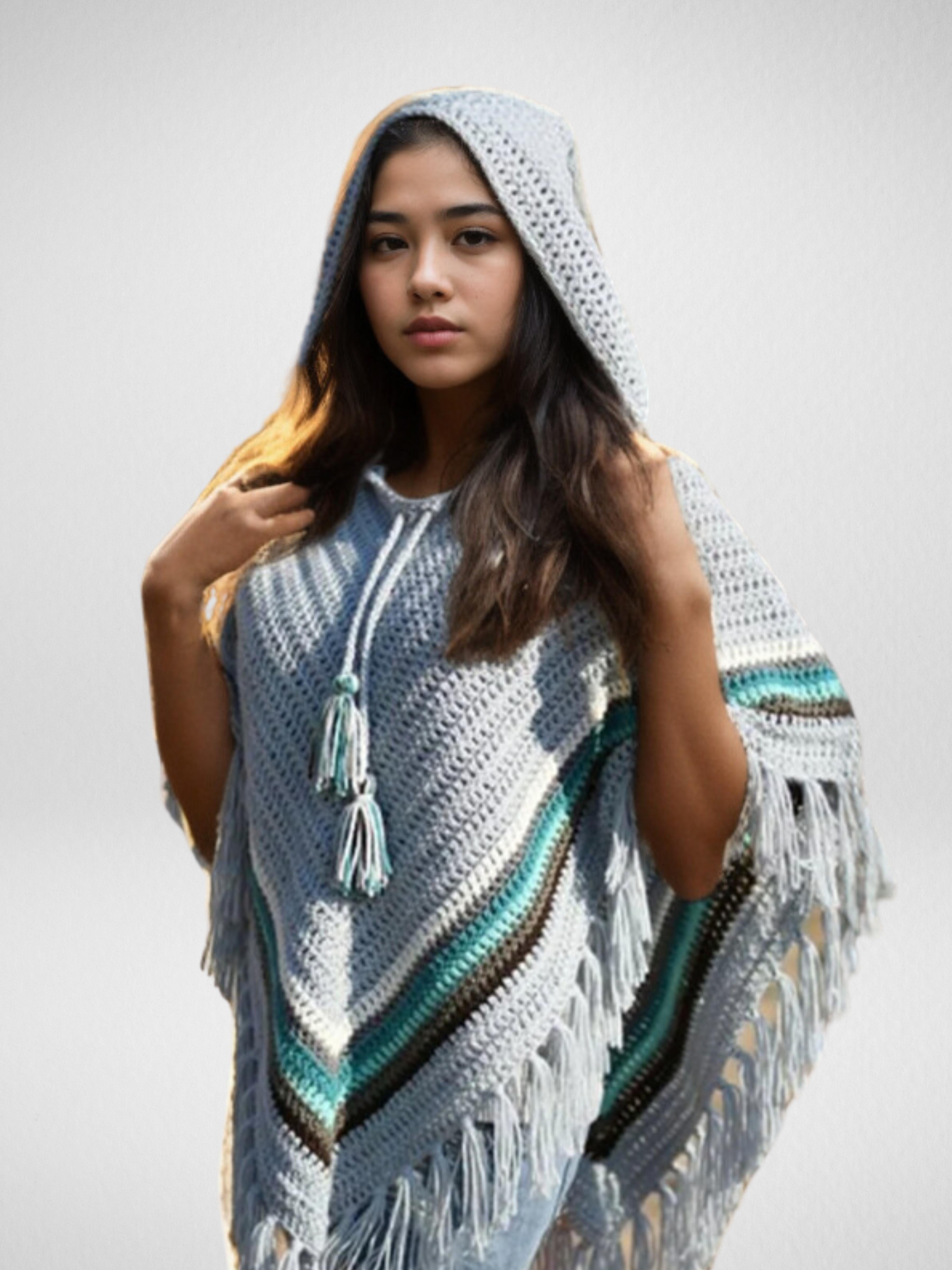 Frosty Fringe Poncho