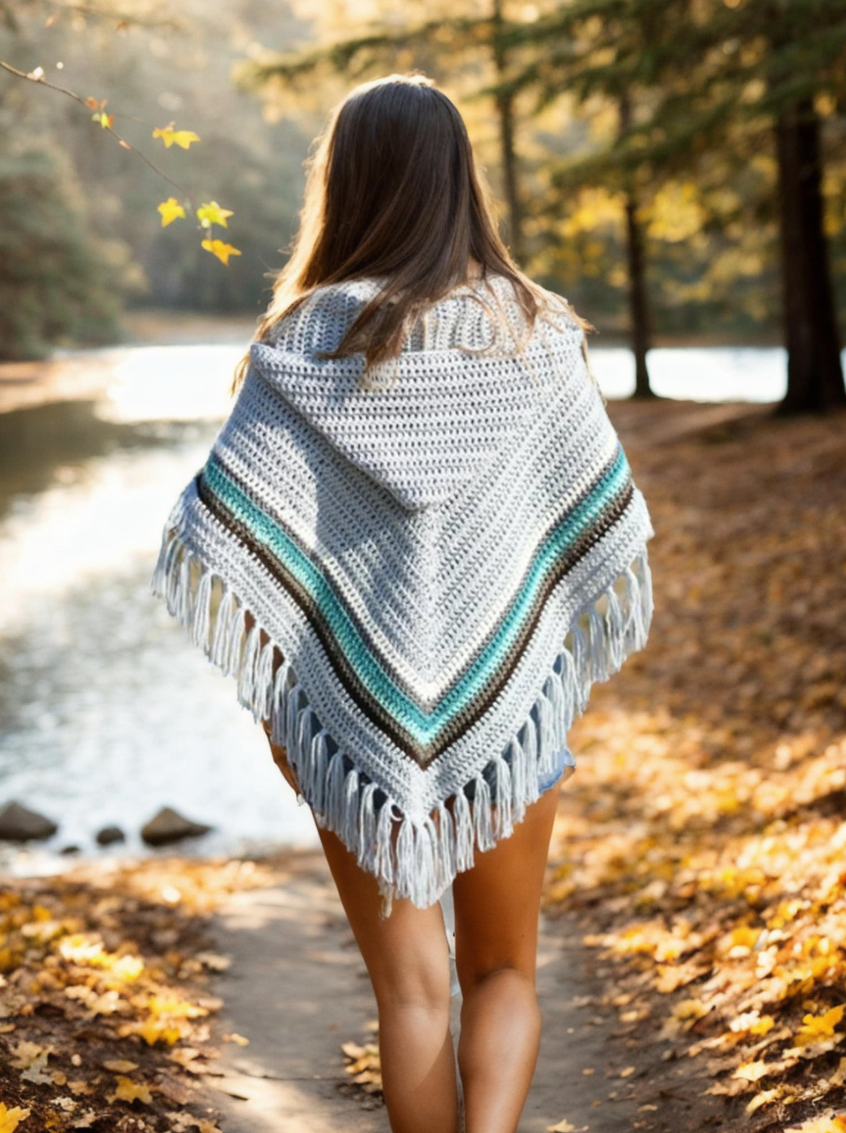 Frosty Fringe Poncho