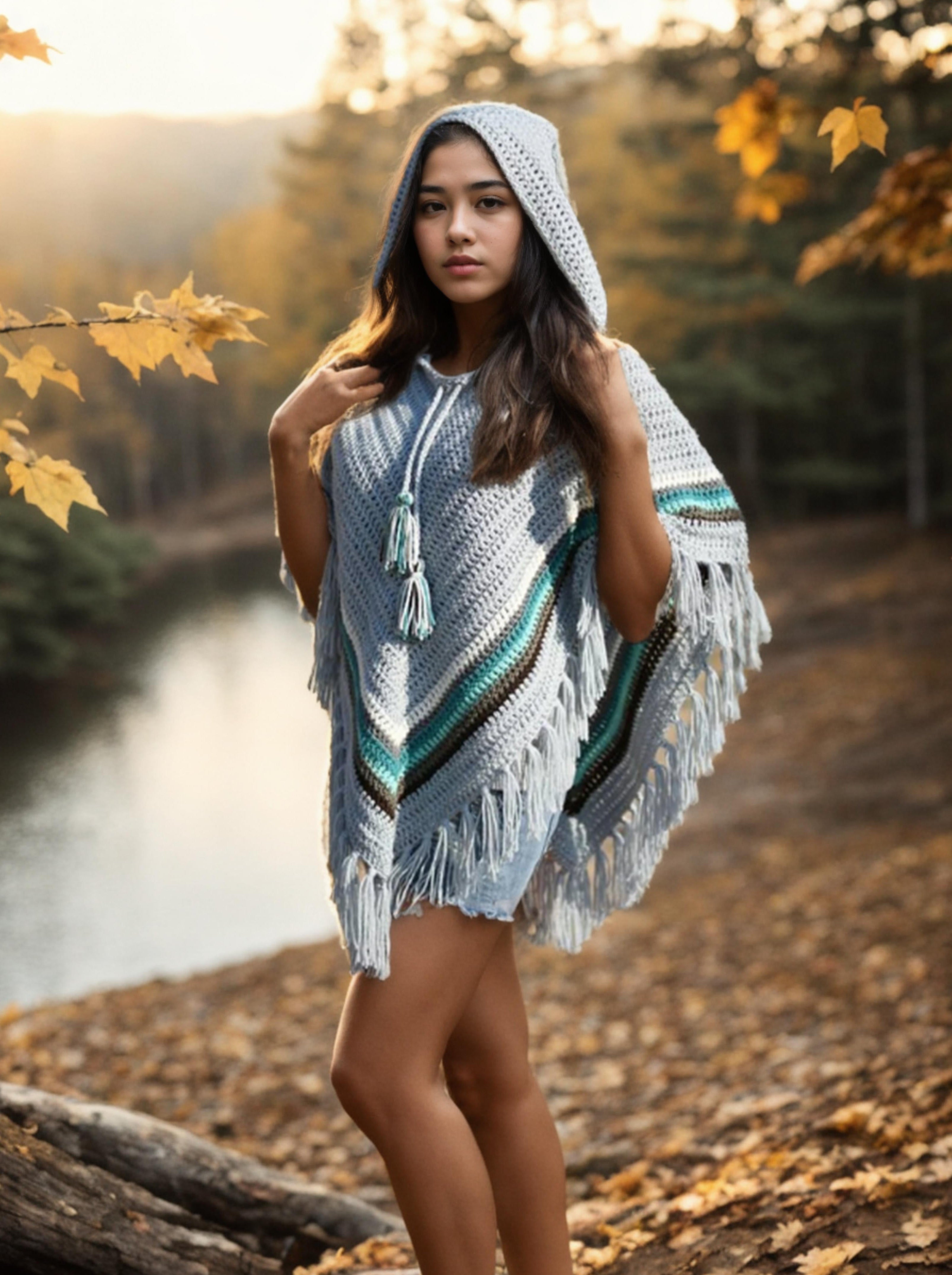Frosty Fringe Poncho