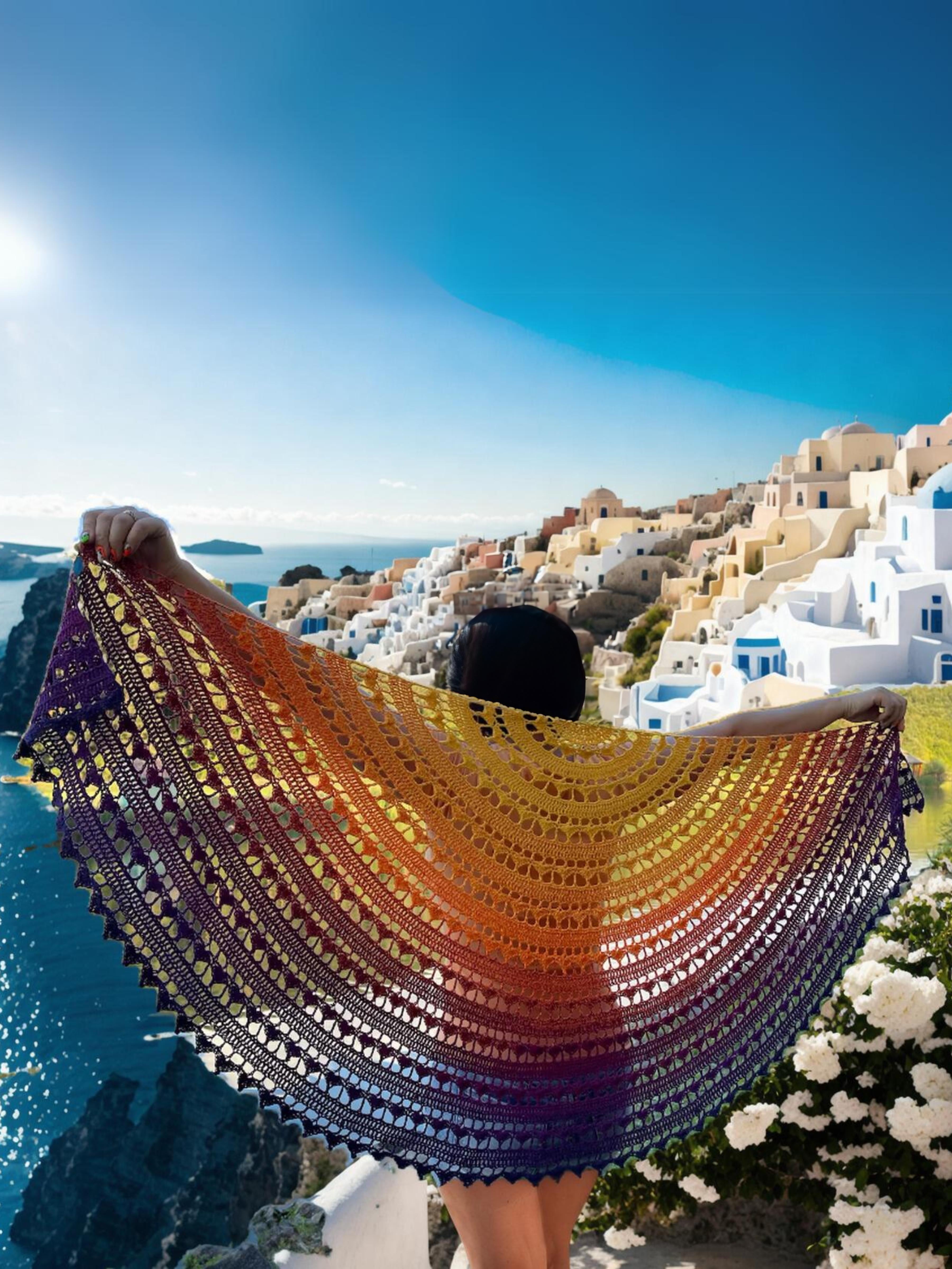 Sunset Spectrum Shawl