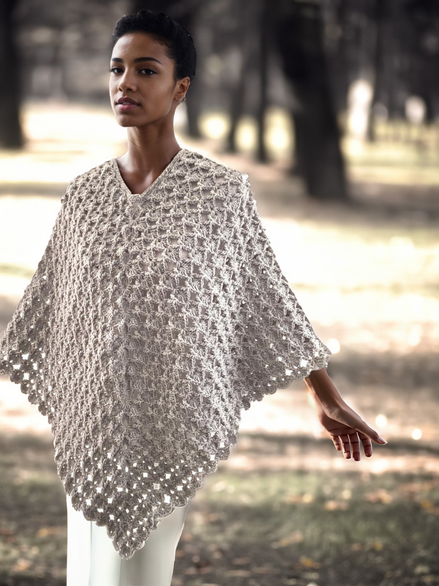 Silver Elegance Poncho